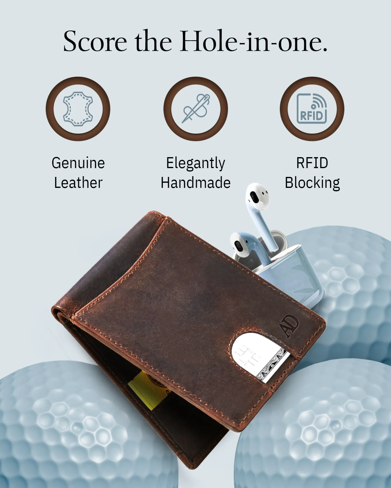 Leather Pull Strap Bifold Wallet - Image 15