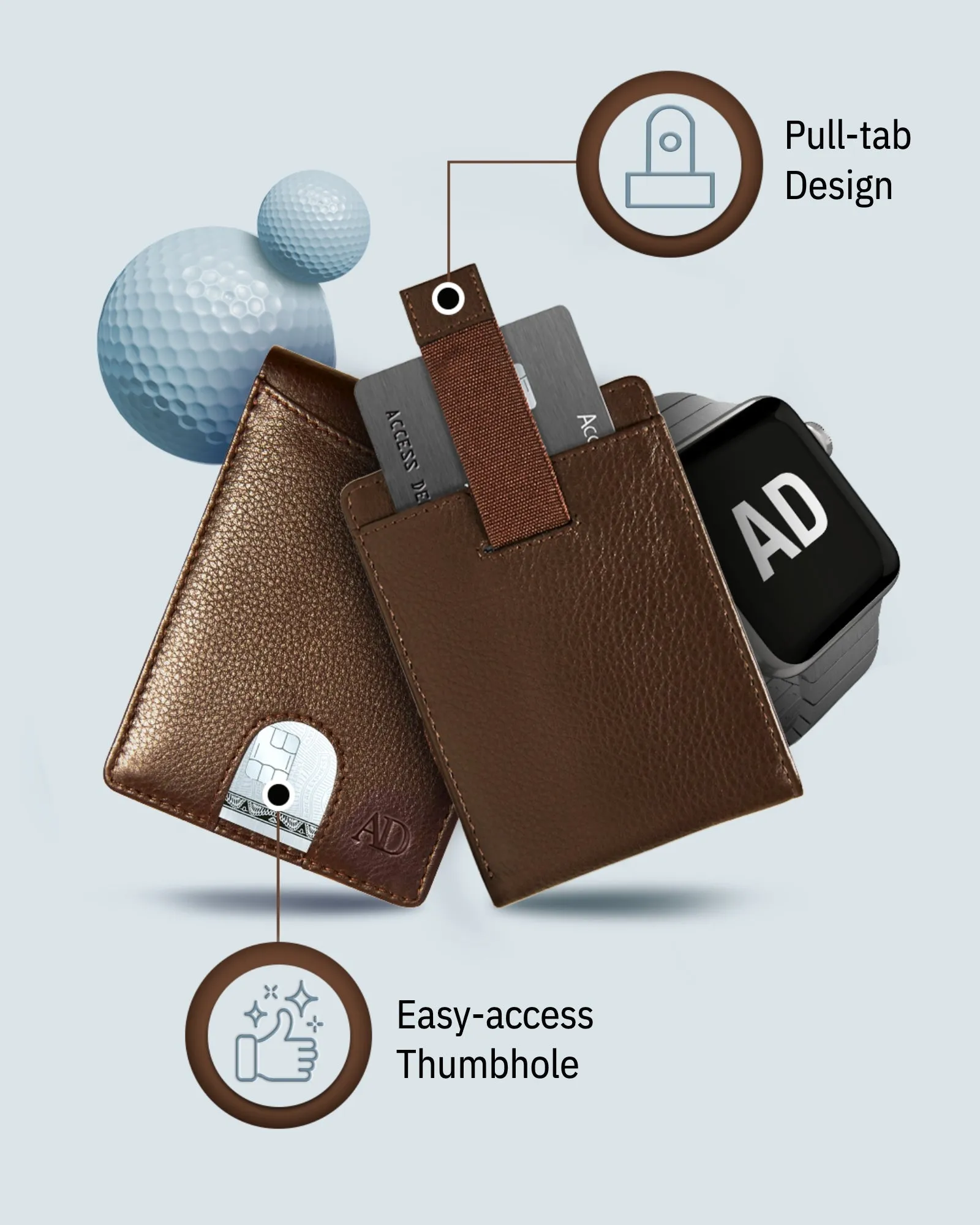Leather Pull Strap Bifold Wallet - Image 23