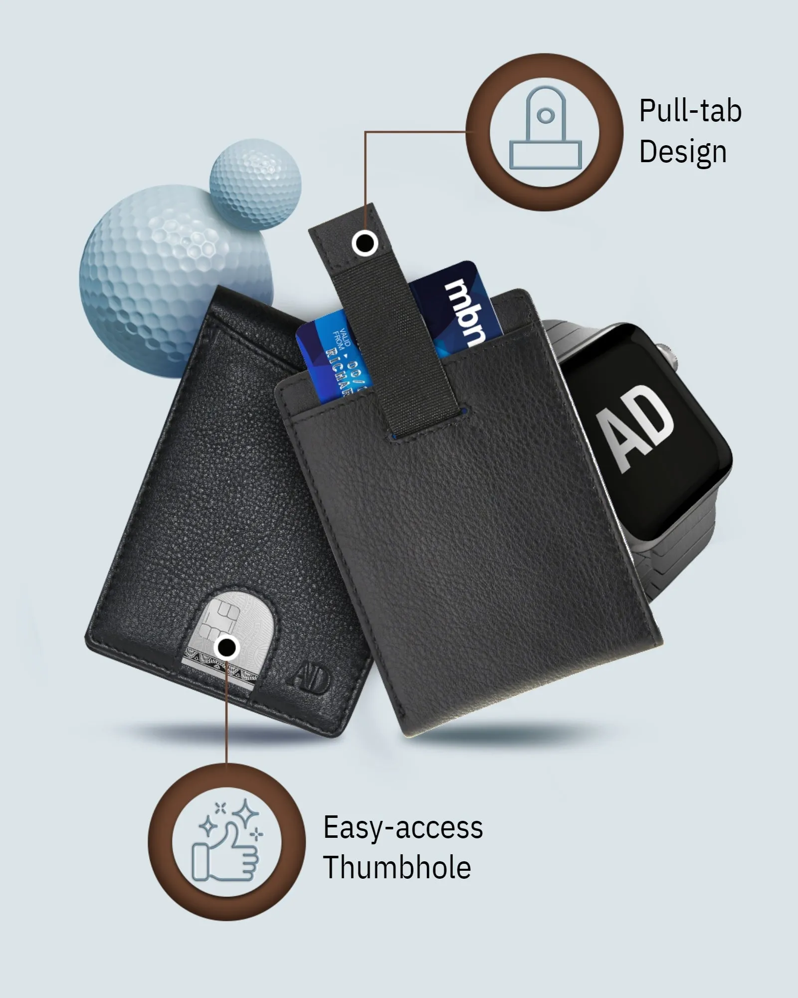 Leather Pull Strap Bifold Wallet - Image 4