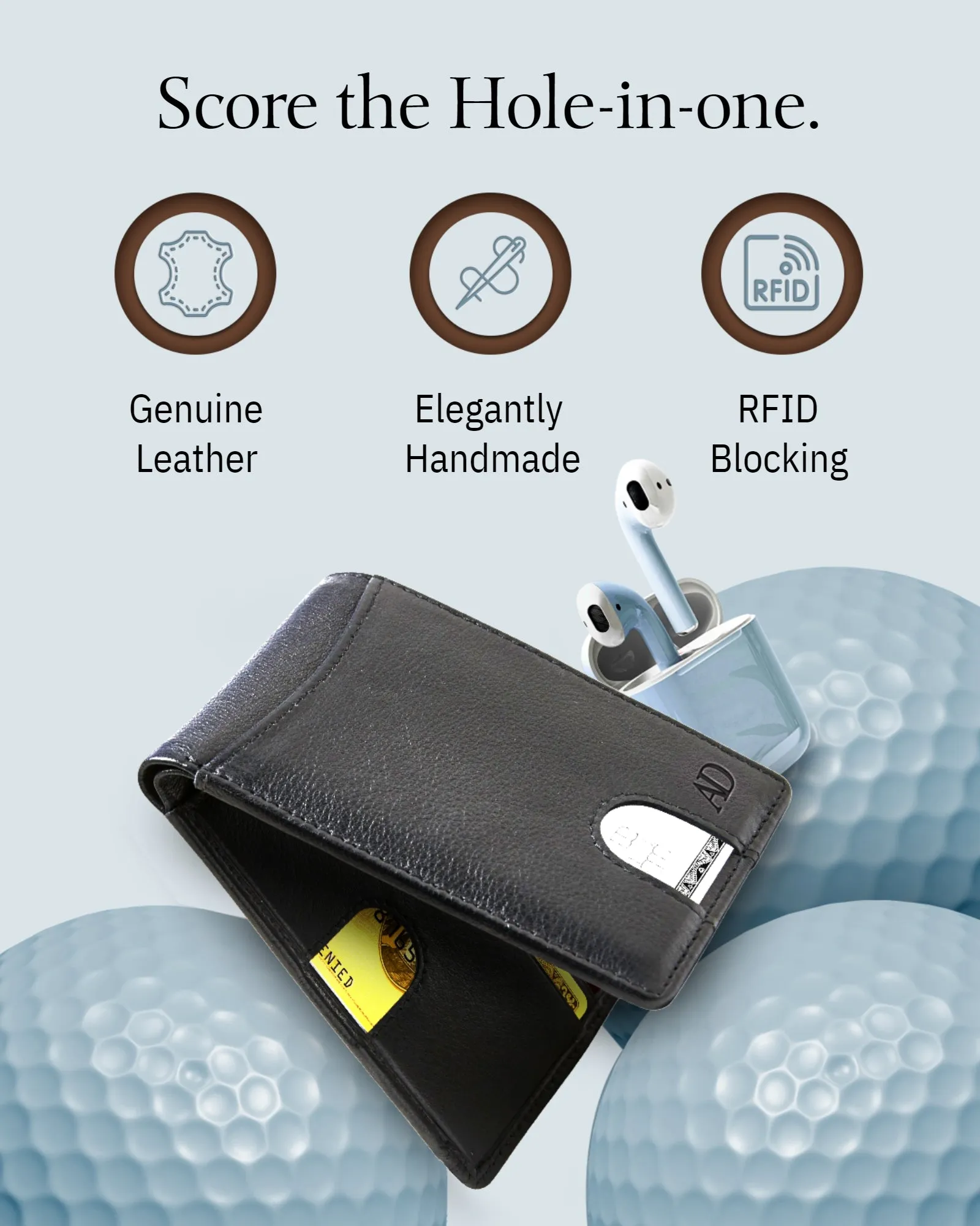 Leather Pull Strap Bifold Wallet - Image 5