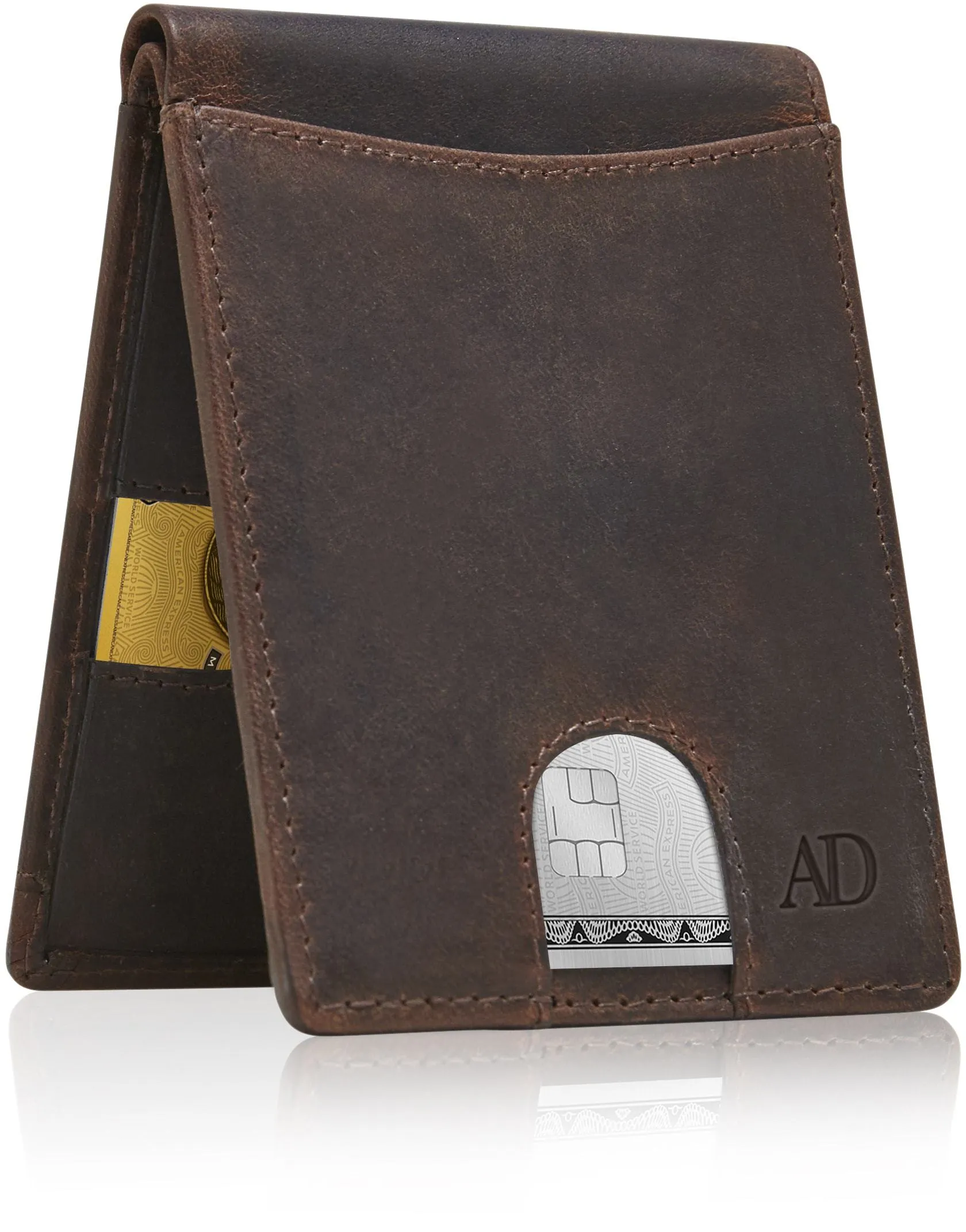 Leather Pull Strap Bifold Wallet - Image 8