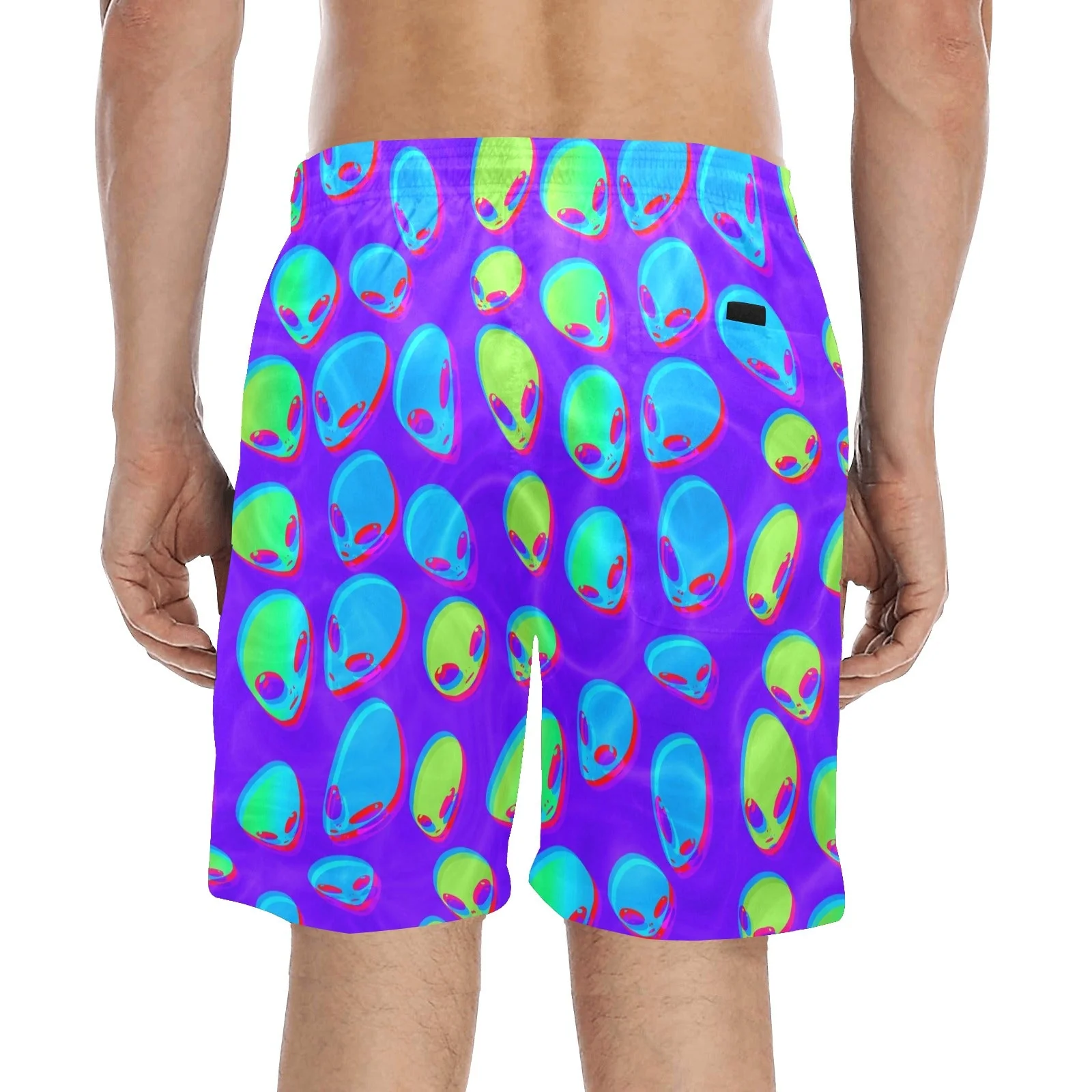 Purple Alien Vapor Glitch Swim Shorts - Image 2