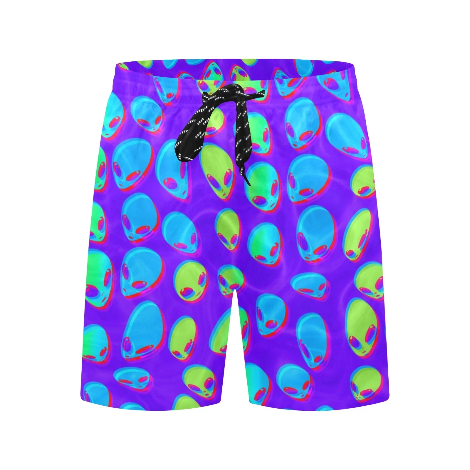 Purple Alien Vapor Glitch Swim Shorts - Image 3