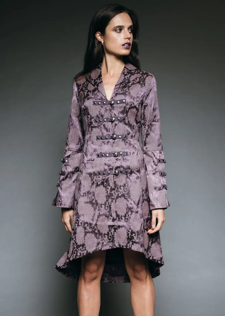 Purple Gothic Coat Victorian Steampunk Jacket - Image 2
