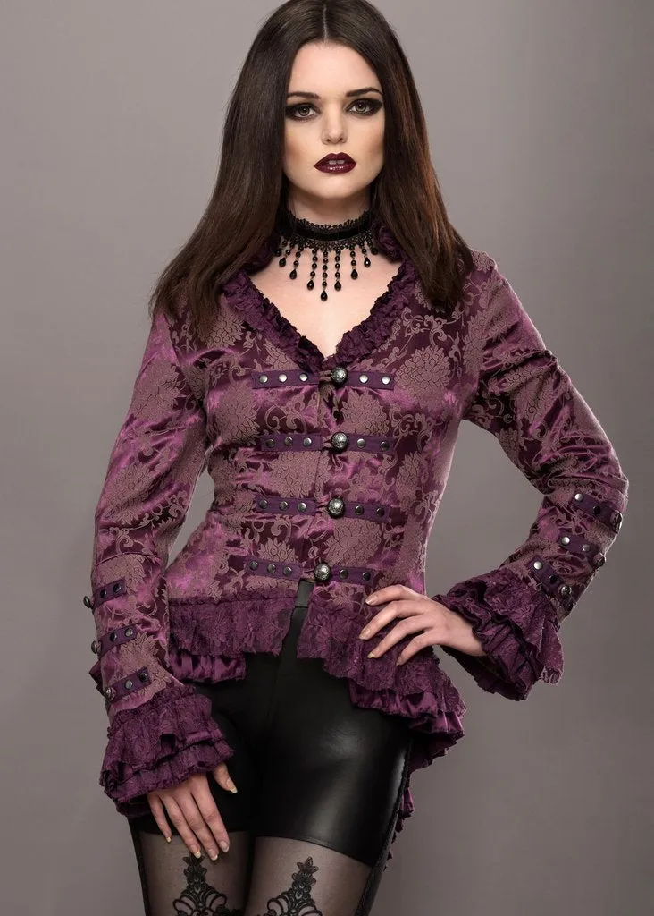 Purple Rain Victorian Jacket with Lace Embellishments - Image 2
