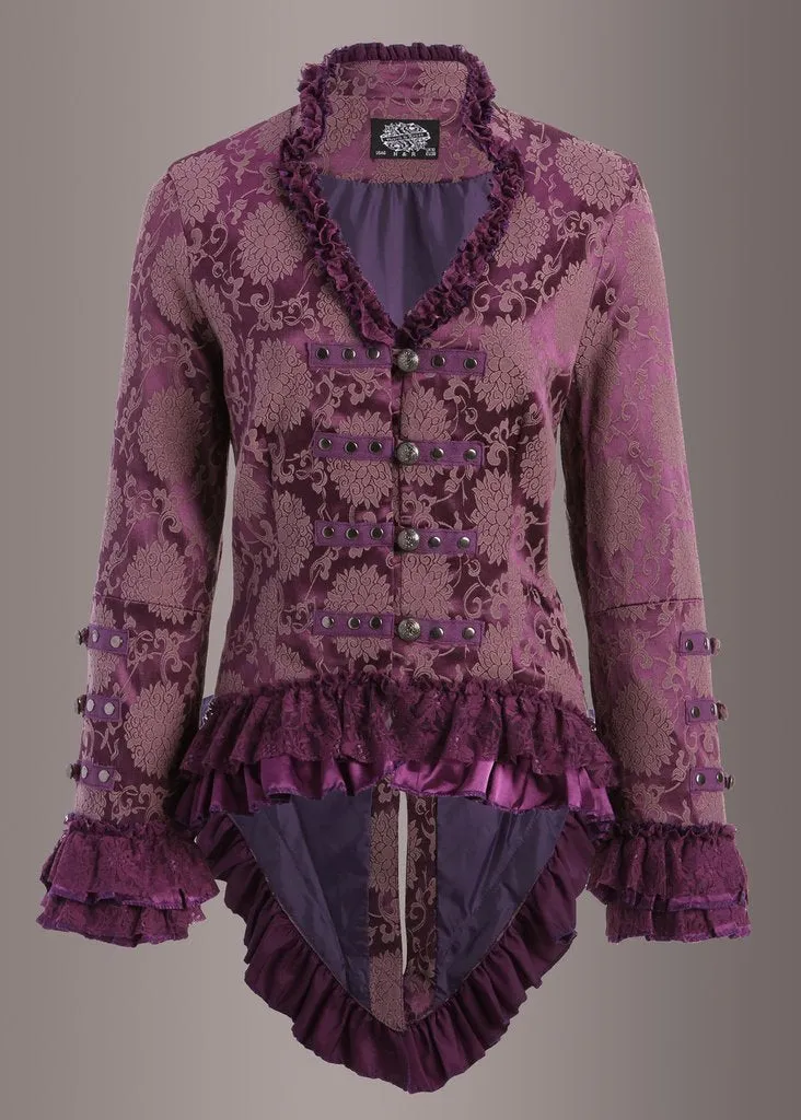 Purple Rain Victorian Jacket with Lace Embellishments - Image 3