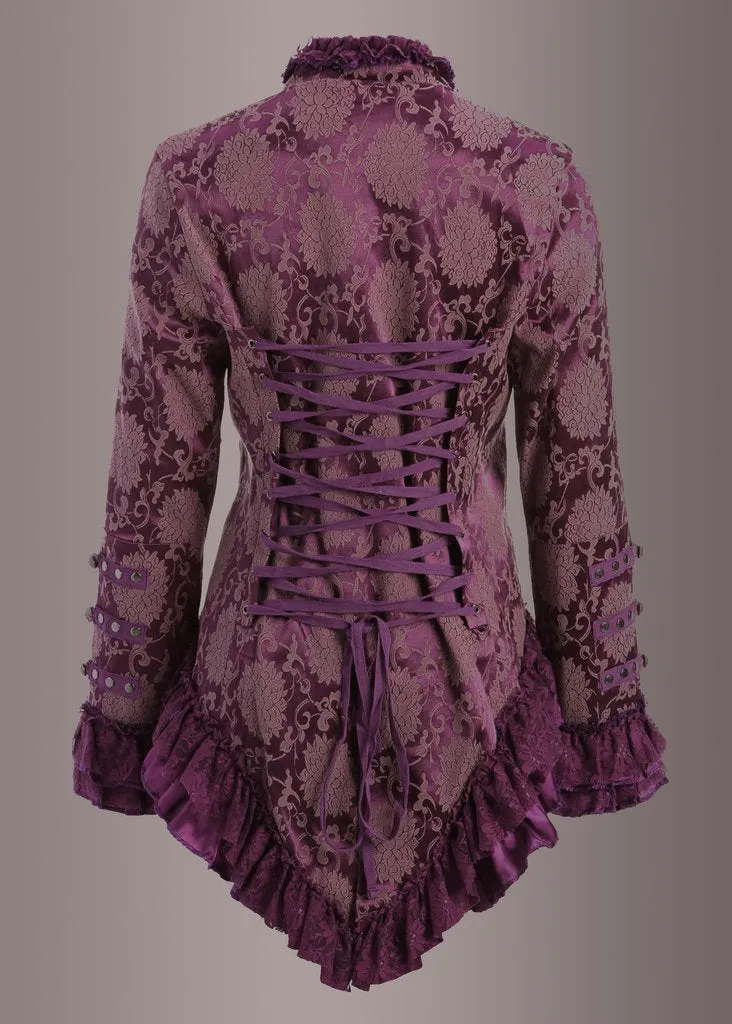 Purple Rain Victorian Jacket with Lace Embellishments - Image 4