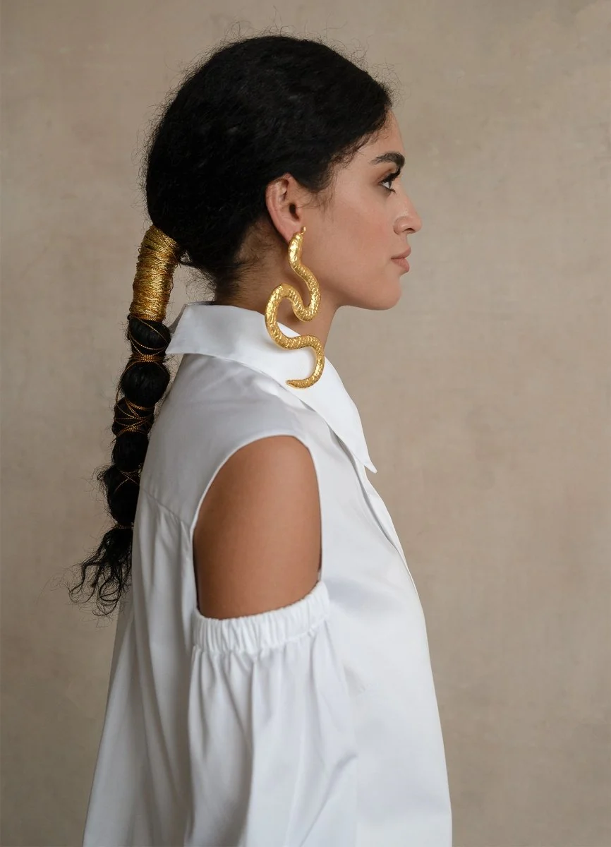 Quarta Open Shoulders White Organic Cotton Shirt - Image 5