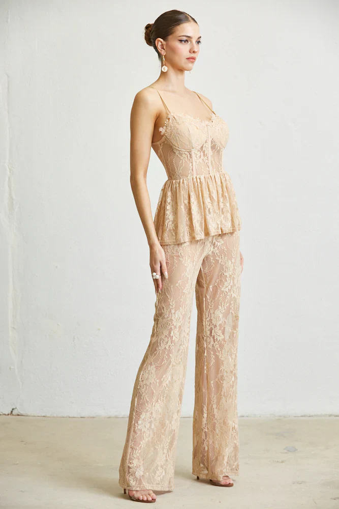 Queeny Sleeveless Spaghetti Strap Party Evening Dress Jumpsuit - Image 2