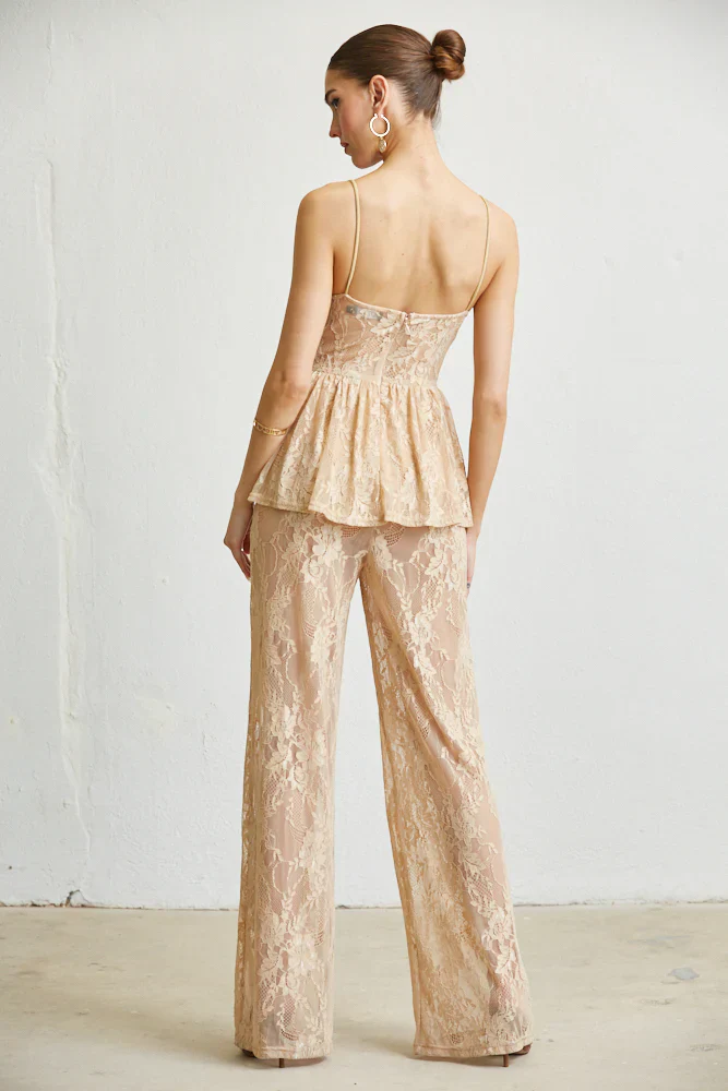 Queeny Sleeveless Spaghetti Strap Party Evening Dress Jumpsuit - Image 3
