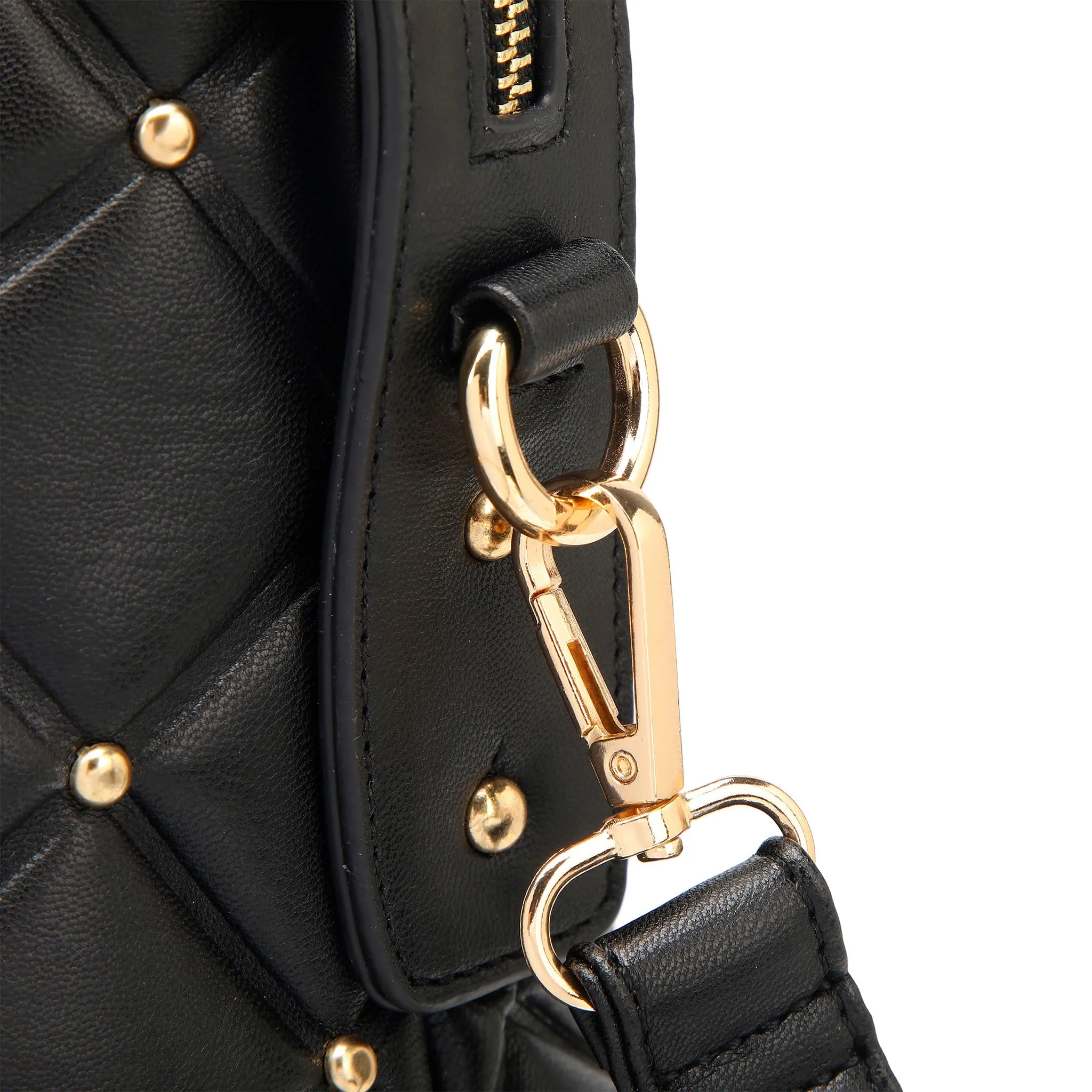 Diamond Quilted Vegan Leather Weekender Tote Bag - Image 10