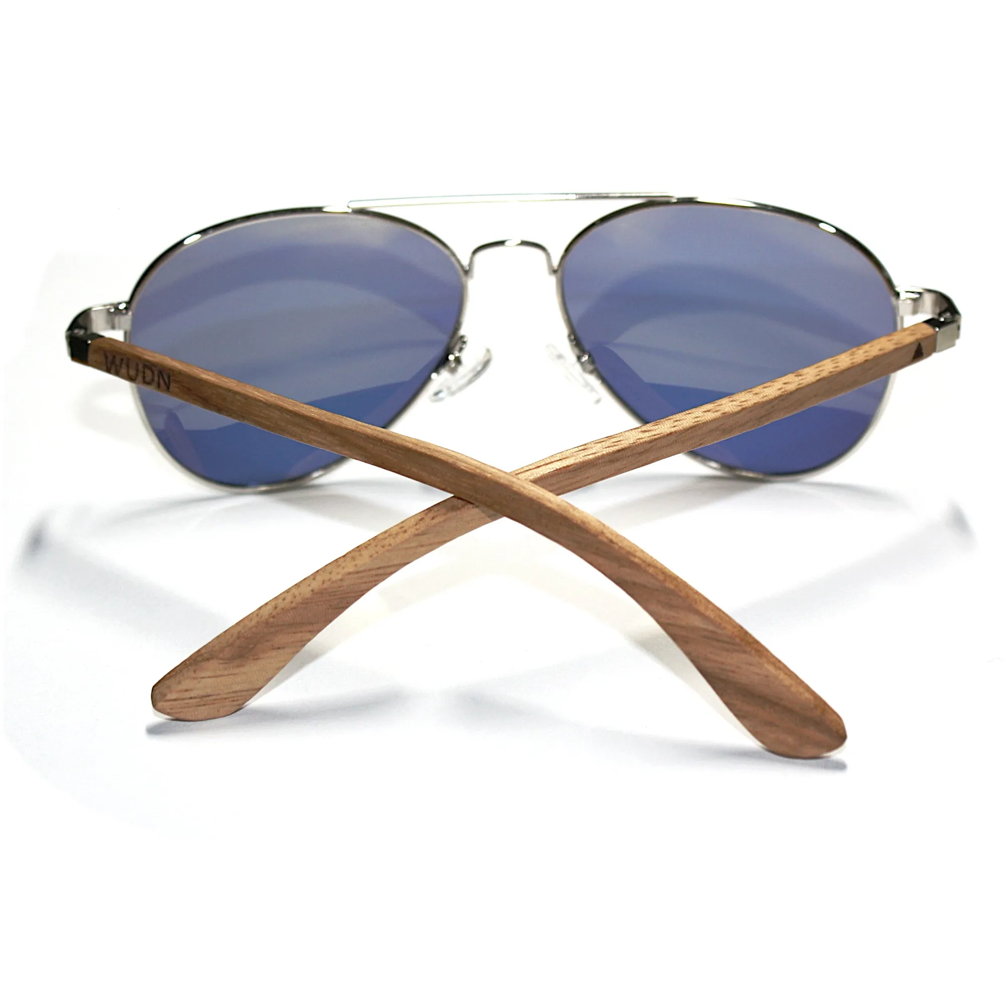Real Zebra Wood Silver Framed Classic Aviator Sunglasses by WUDN - Image 10