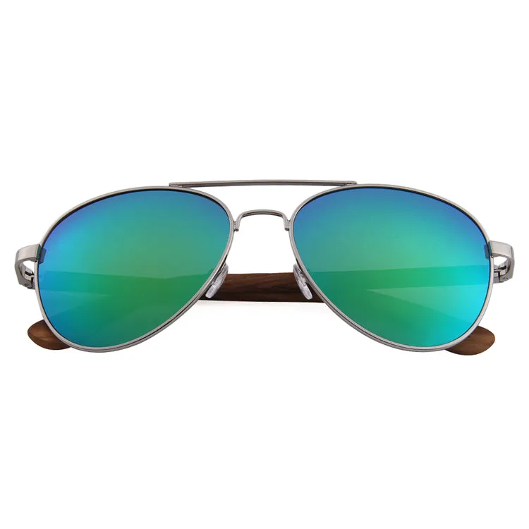 Real Zebra Wood Silver Framed Classic Aviator Sunglasses by WUDN - Image 13