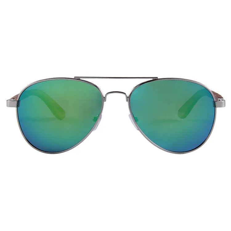 Real Zebra Wood Silver Framed Classic Aviator Sunglasses by WUDN - Image 16