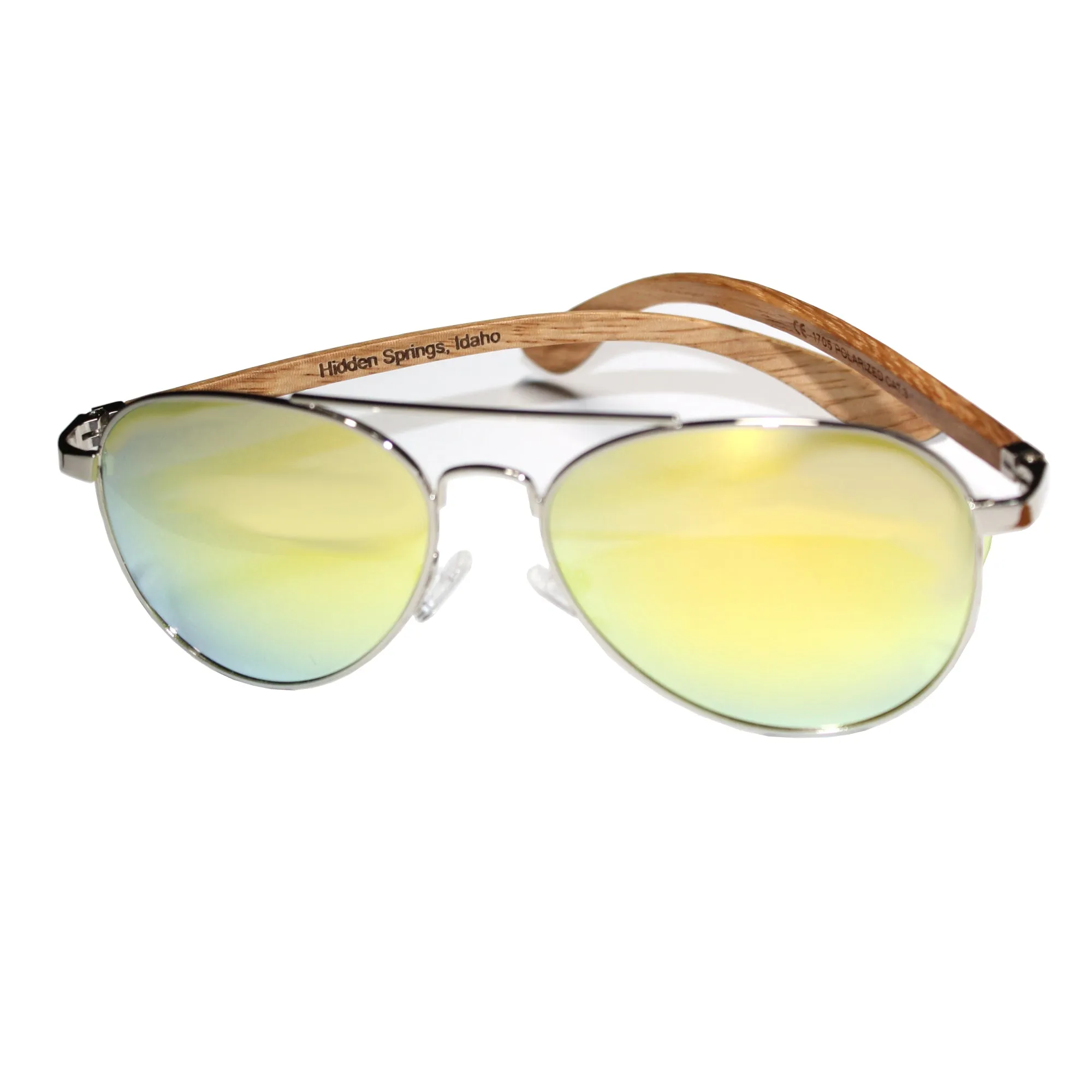 Real Zebra Wood Silver Framed Classic Aviator Sunglasses by WUDN - Image 9