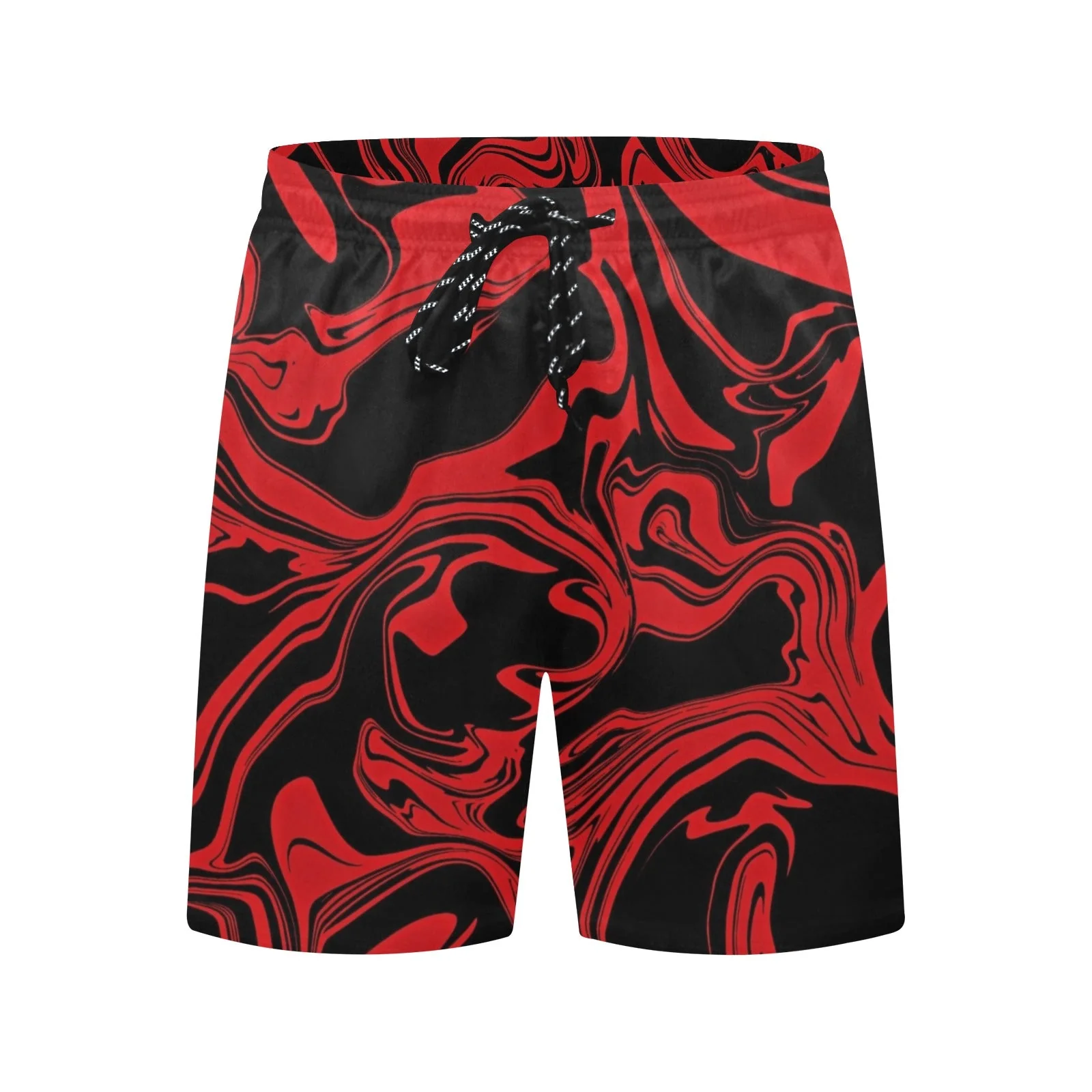 Red and Black Slime Oil Spill Swim Shorts - Image 3
