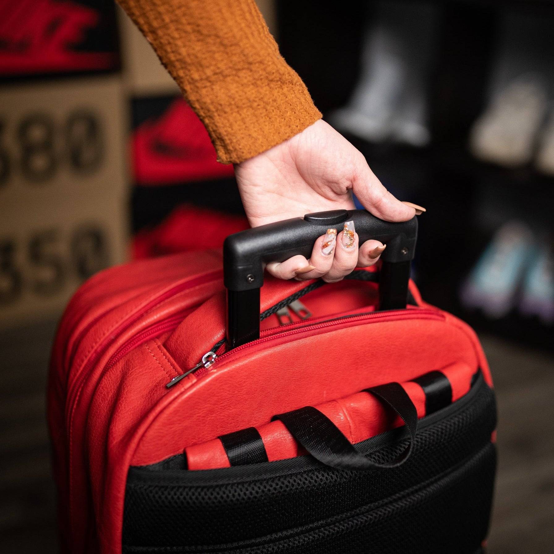 Red Leather Carry-On Roller Bag (Only 150 Made) - Image 8