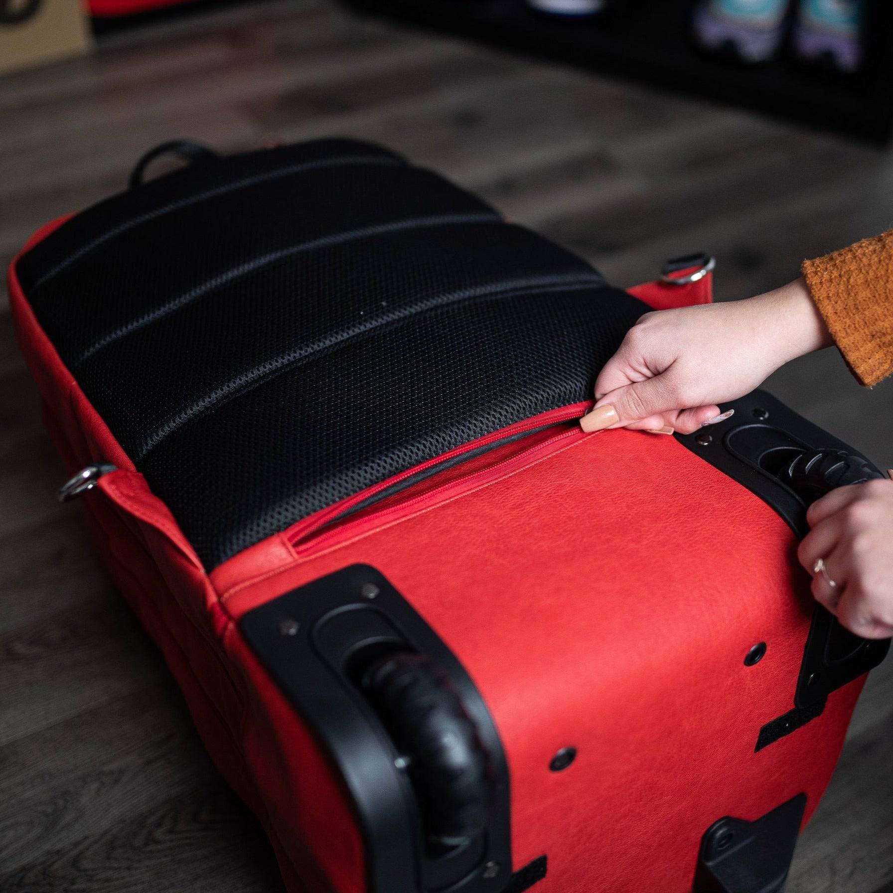 Red Leather Carry-On Roller Bag (Only 150 Made) - Image 9