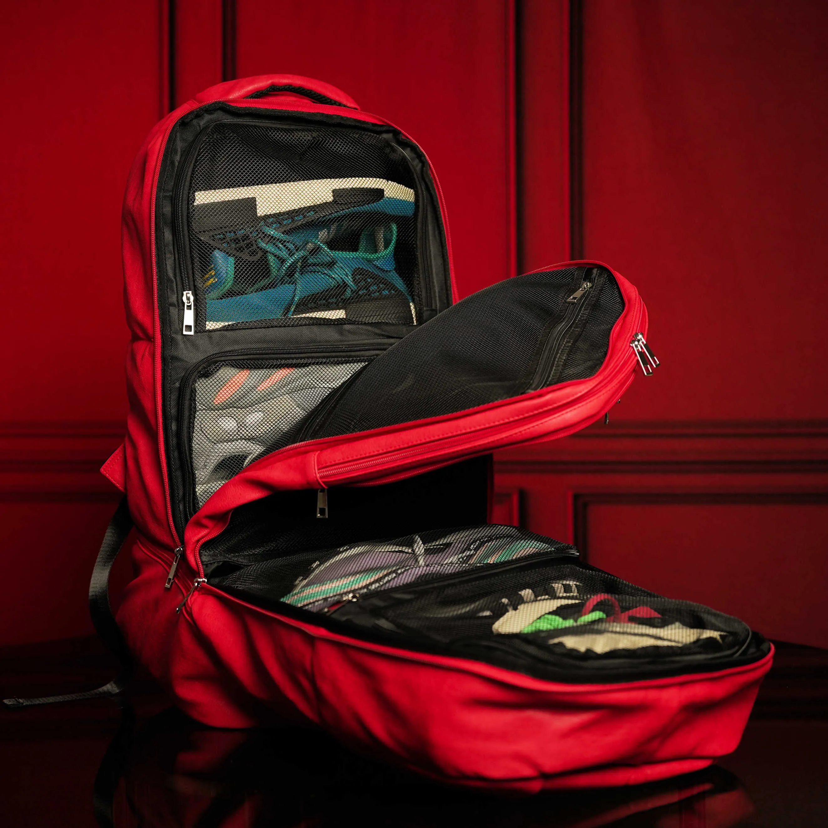 Red Leather Luxury Carry-On Backpack (Patented Signature Design) - Image 2