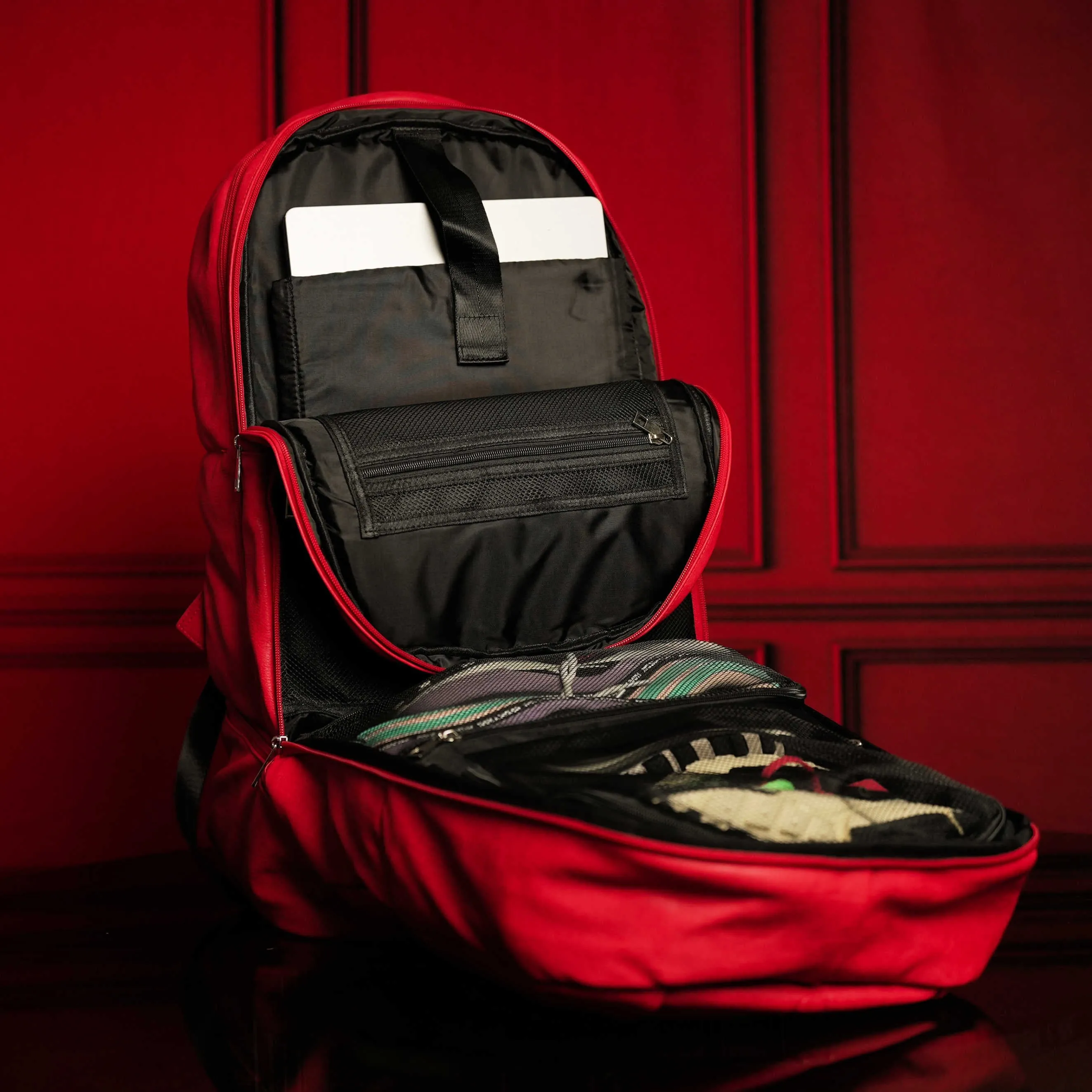 Red Leather Luxury Carry-On Backpack (Patented Signature Design) - Image 3