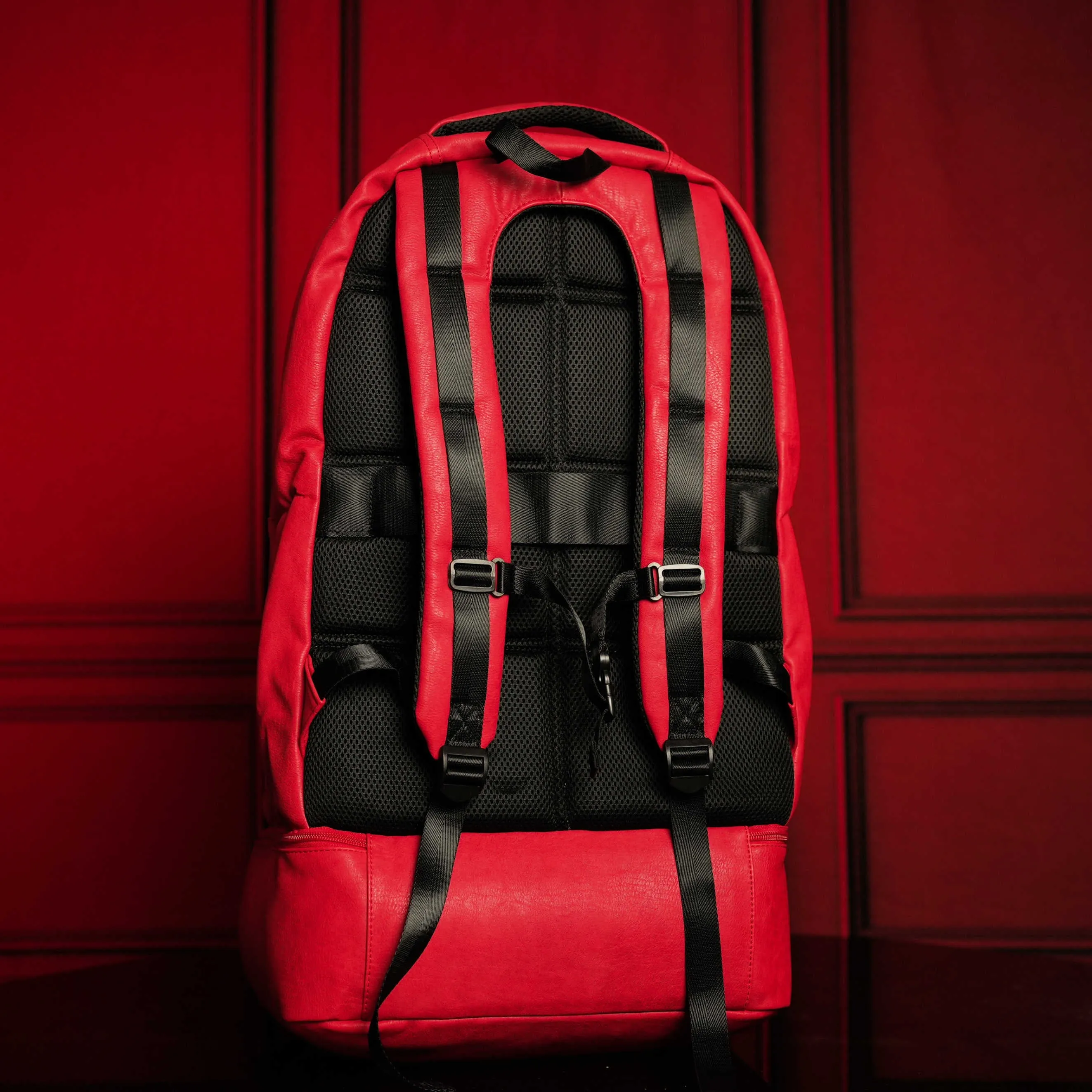 Red Leather Luxury Carry-On Backpack (Patented Signature Design) - Image 4