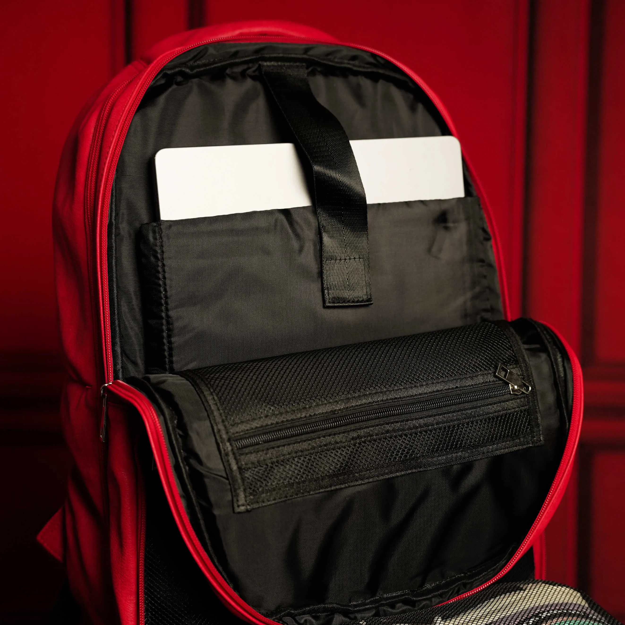 Red Leather Luxury Carry-On Backpack (Patented Signature Design) - Image 5