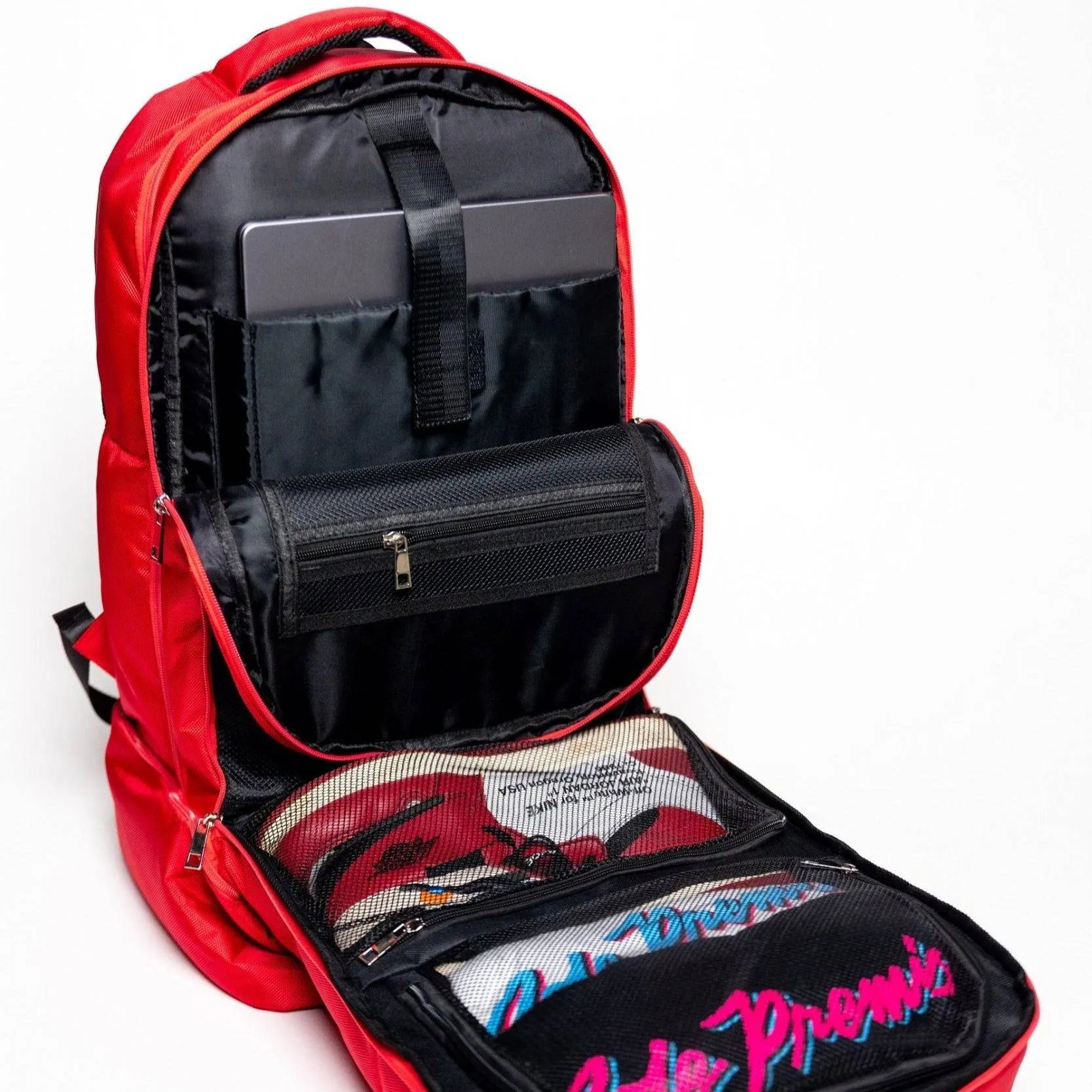 Red Polyester Signature Backpack Bag - Image 4