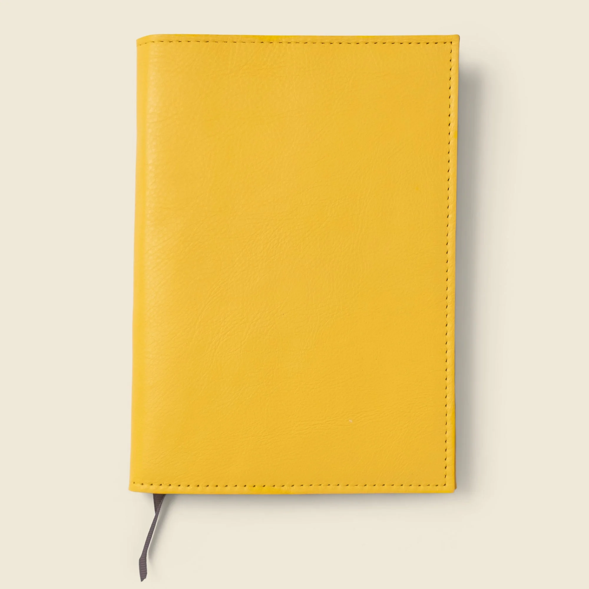 Refillable A5 Leather Notebook Cover – Yellow - Image 2