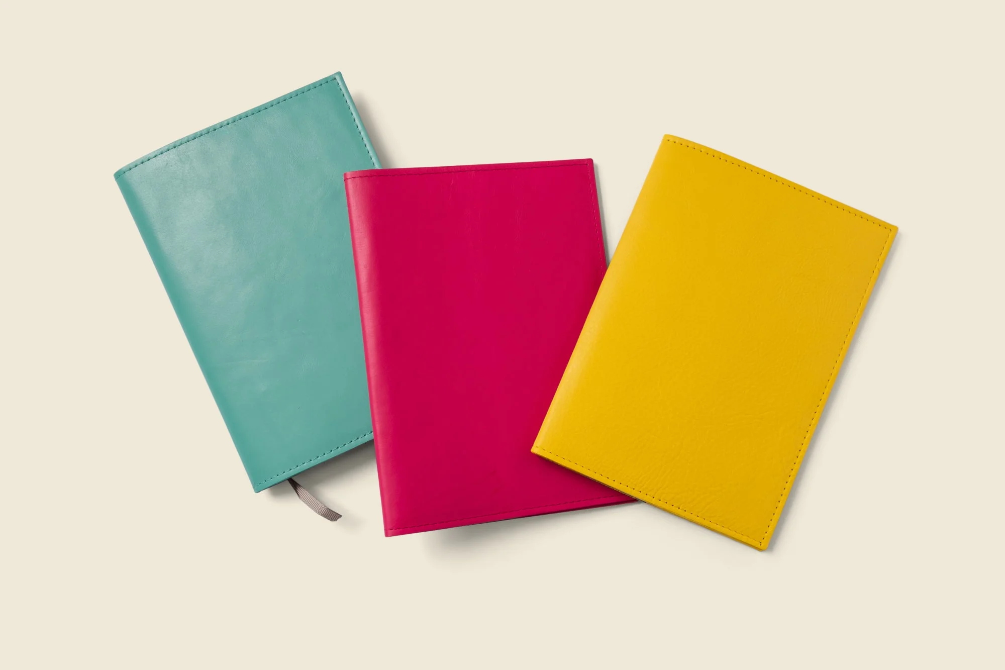 Refillable A5 Leather Notebook Cover – Yellow - Image 8