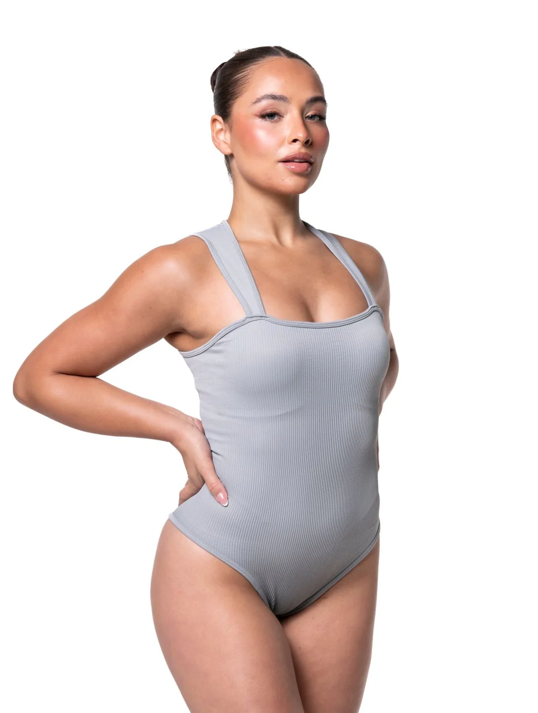 Ribbed Square Neck Shapewear Bodysuit - Image 12