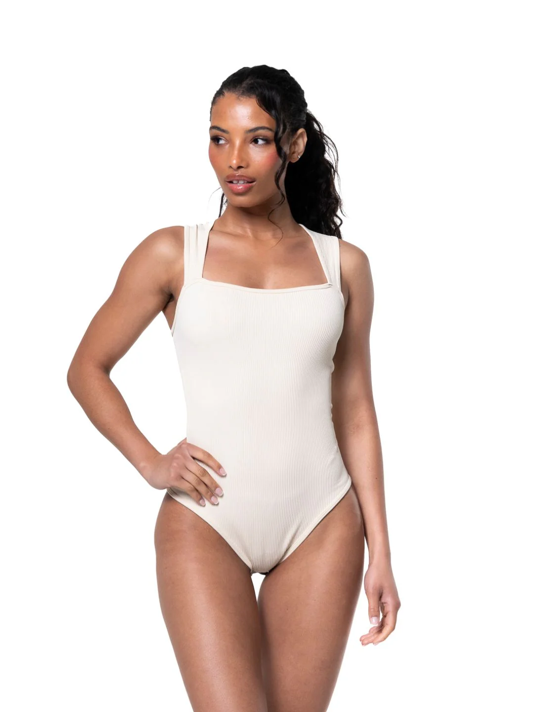 Ribbed Square Neck Shapewear Bodysuit - Image 17