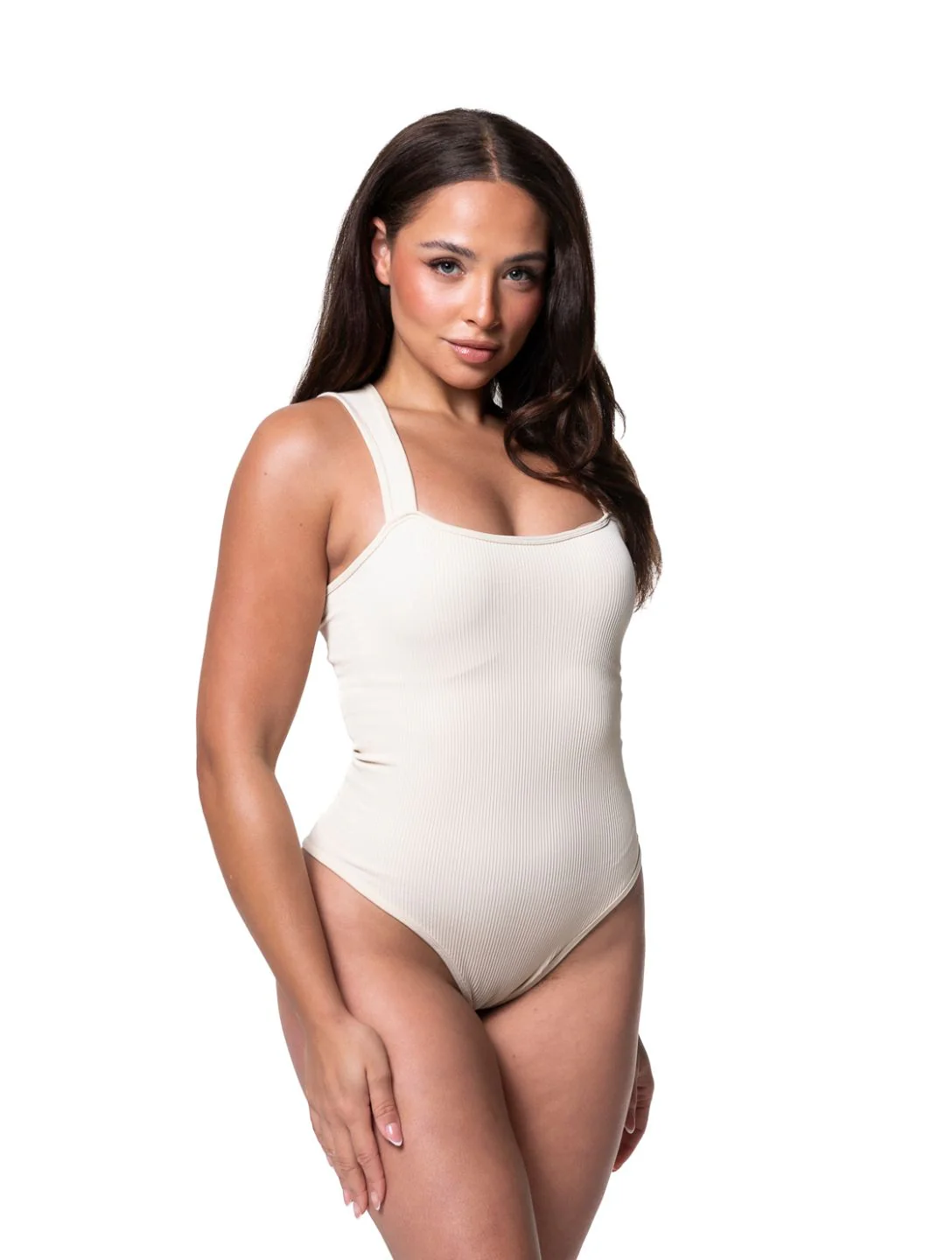 Ribbed Square Neck Shapewear Bodysuit - Image 4