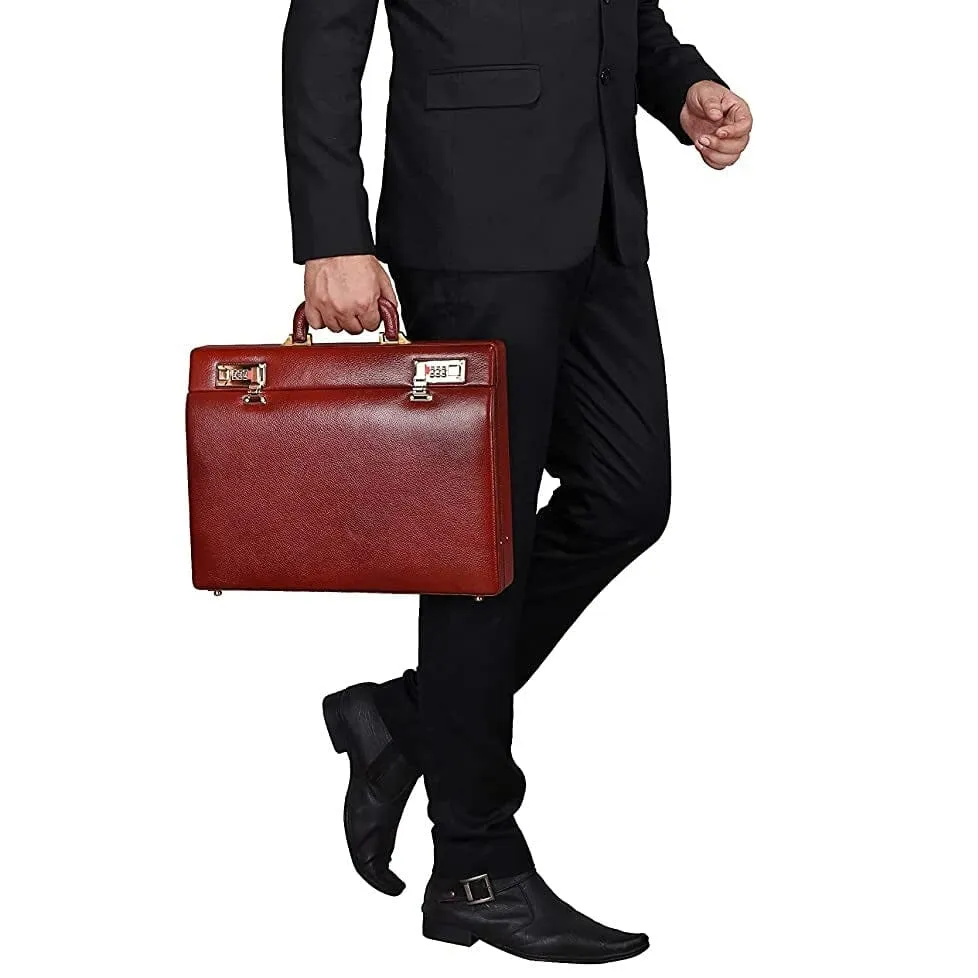 Rich Brown Office Suitcase - Image 2