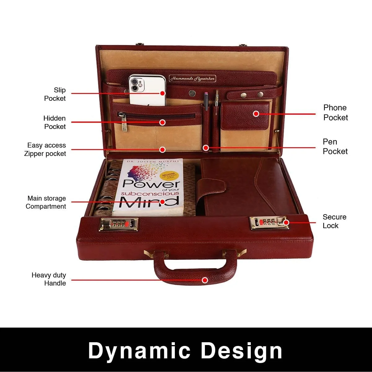 Rich Brown Office Suitcase - Image 3