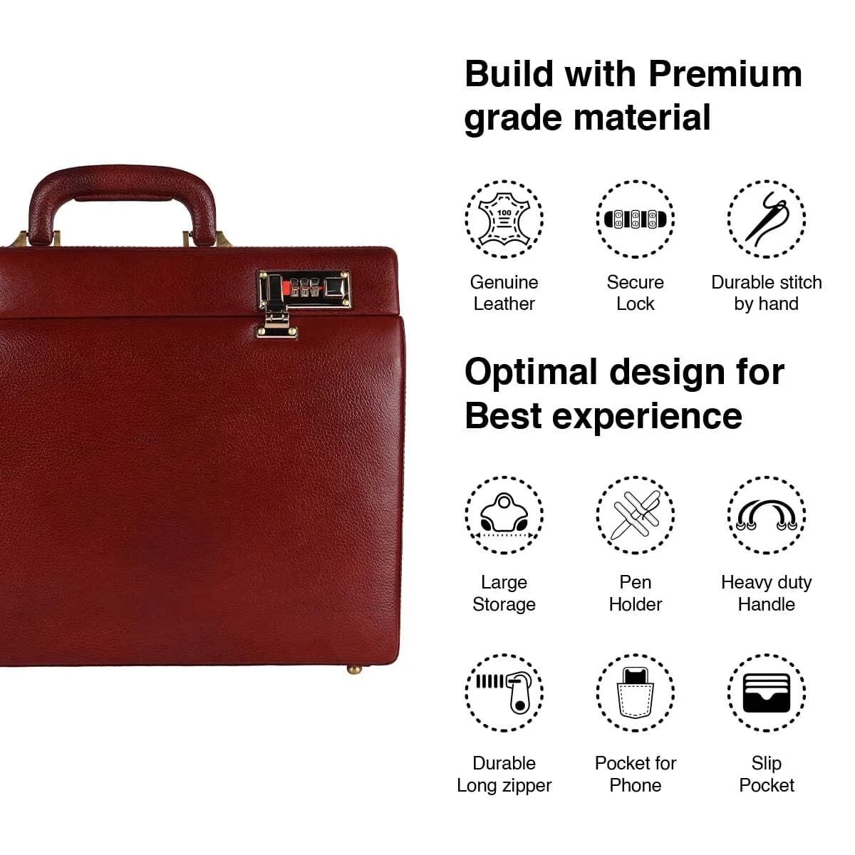 Rich Brown Office Suitcase - Image 8