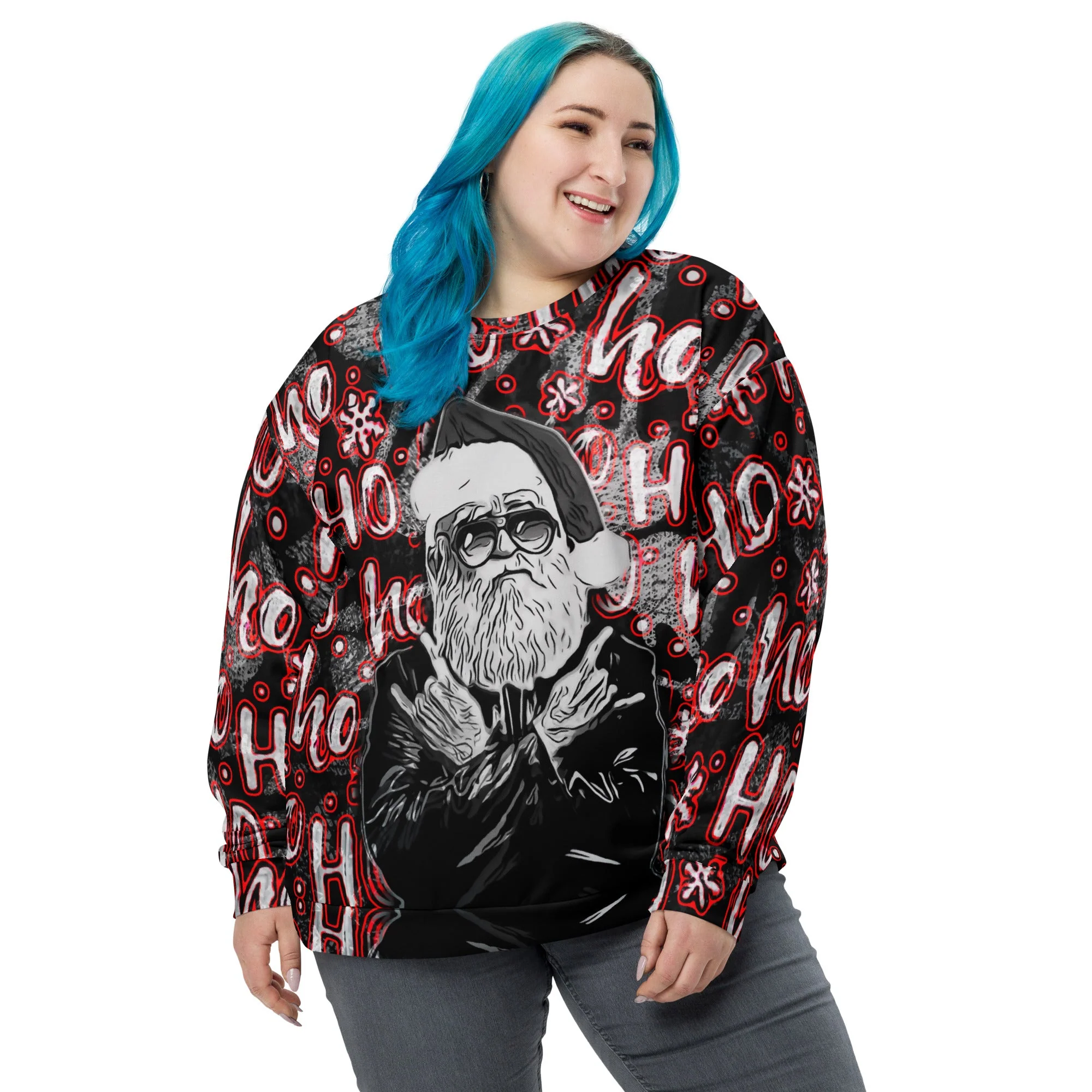 Rock N' Roll Santa Christmas Sweatshirt - Image 7