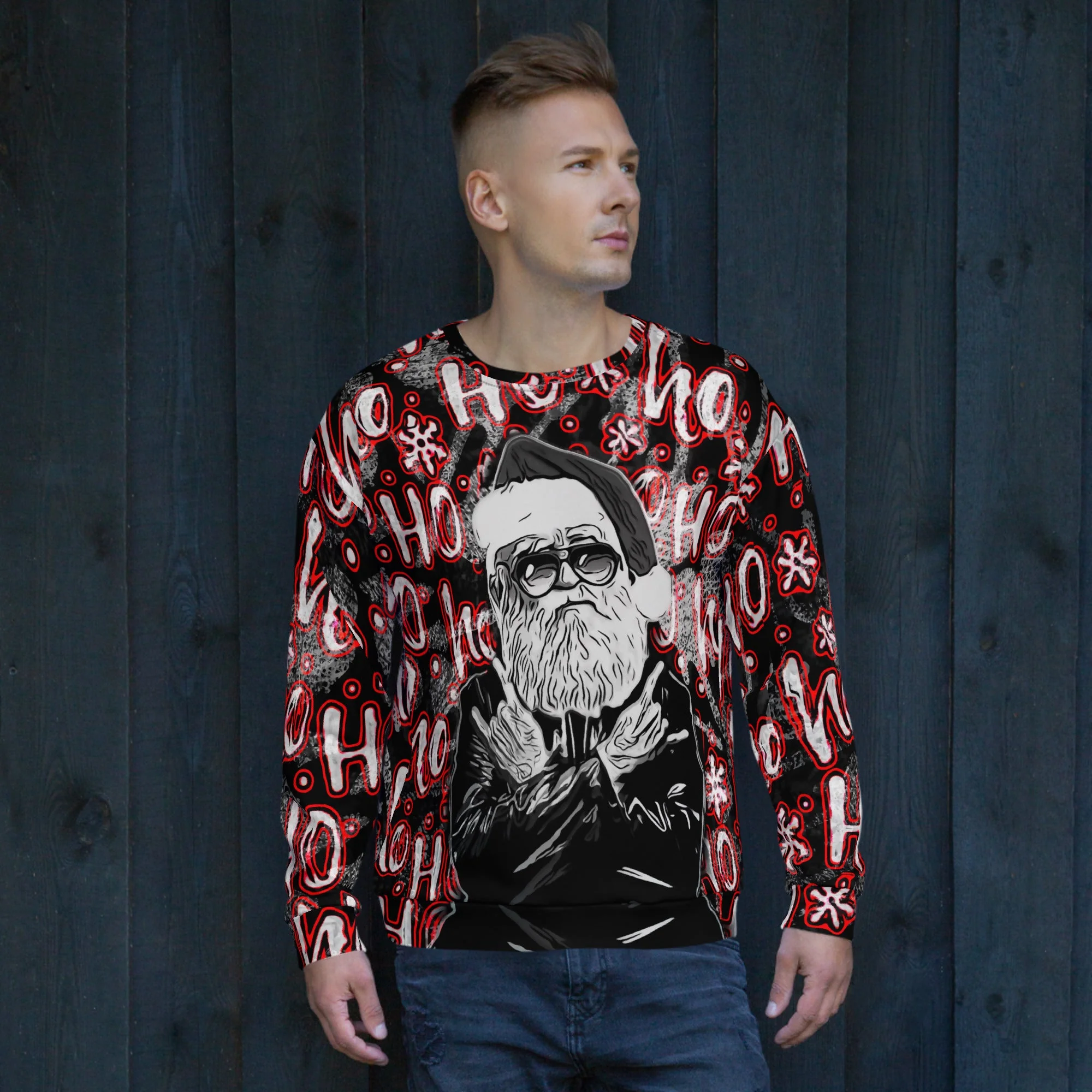 Rock N' Roll Santa Christmas Sweatshirt - Image 9