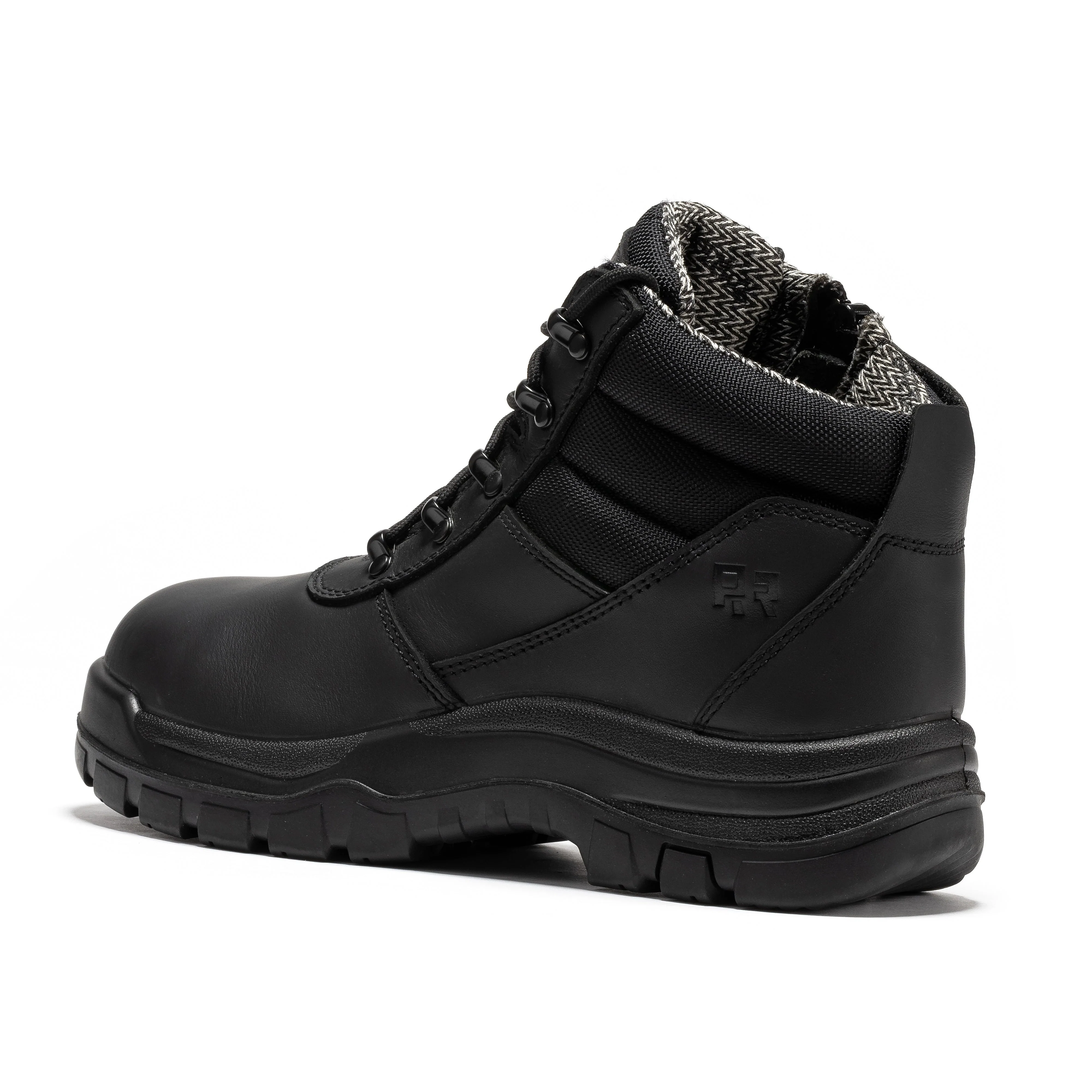 Avalon Black 6 Inch Zip-sided Composite Toe Leather Work Boots CP213BK - Image 2