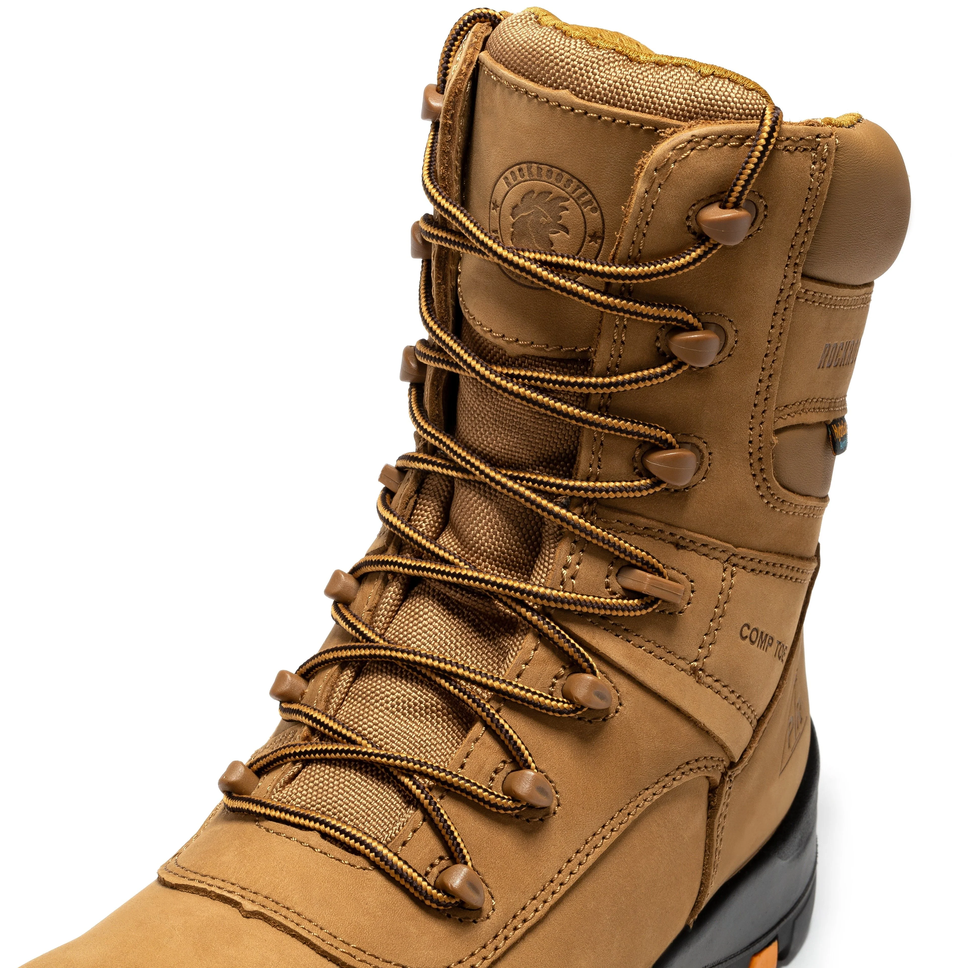 Beaufort Men's Brown 8 inch Waterproof Composite Toe Work Boots AK831 - Image 6