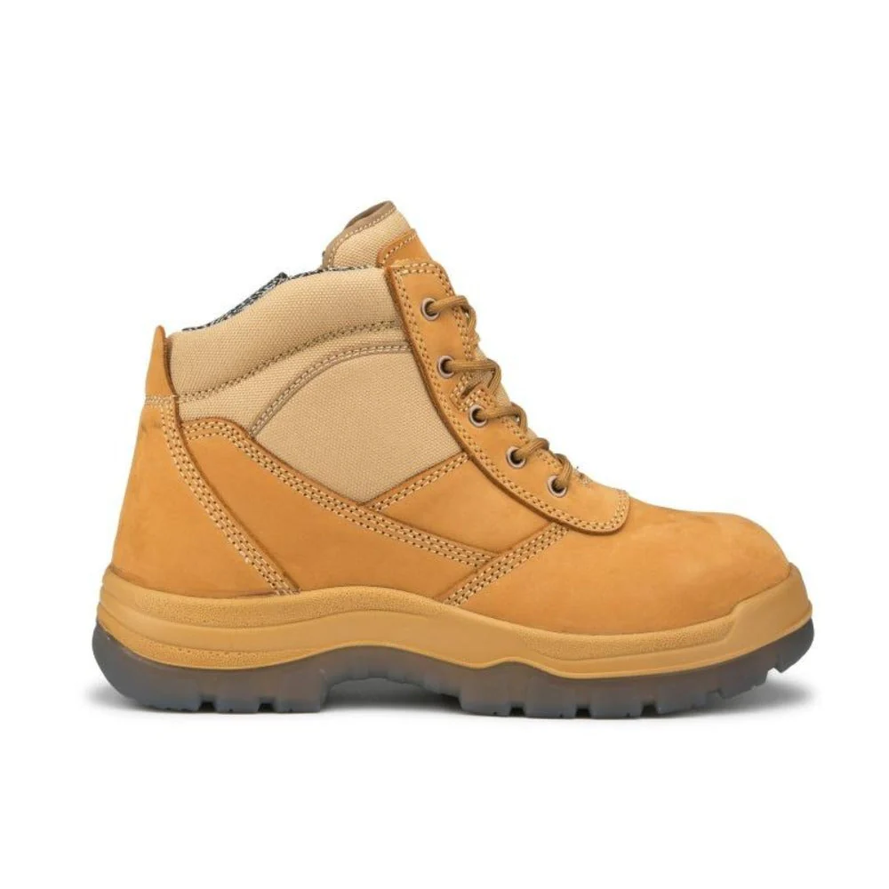 Cortez Tan 6 Inch Zip-sided Steel Toecap Leather Work Boots AK050 - Image 3