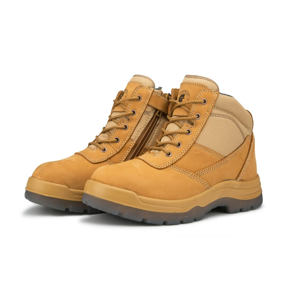 Cortez Tan 6 Inch Zip-sided Steel Toecap Leather Work Boots AK050 - Image 6