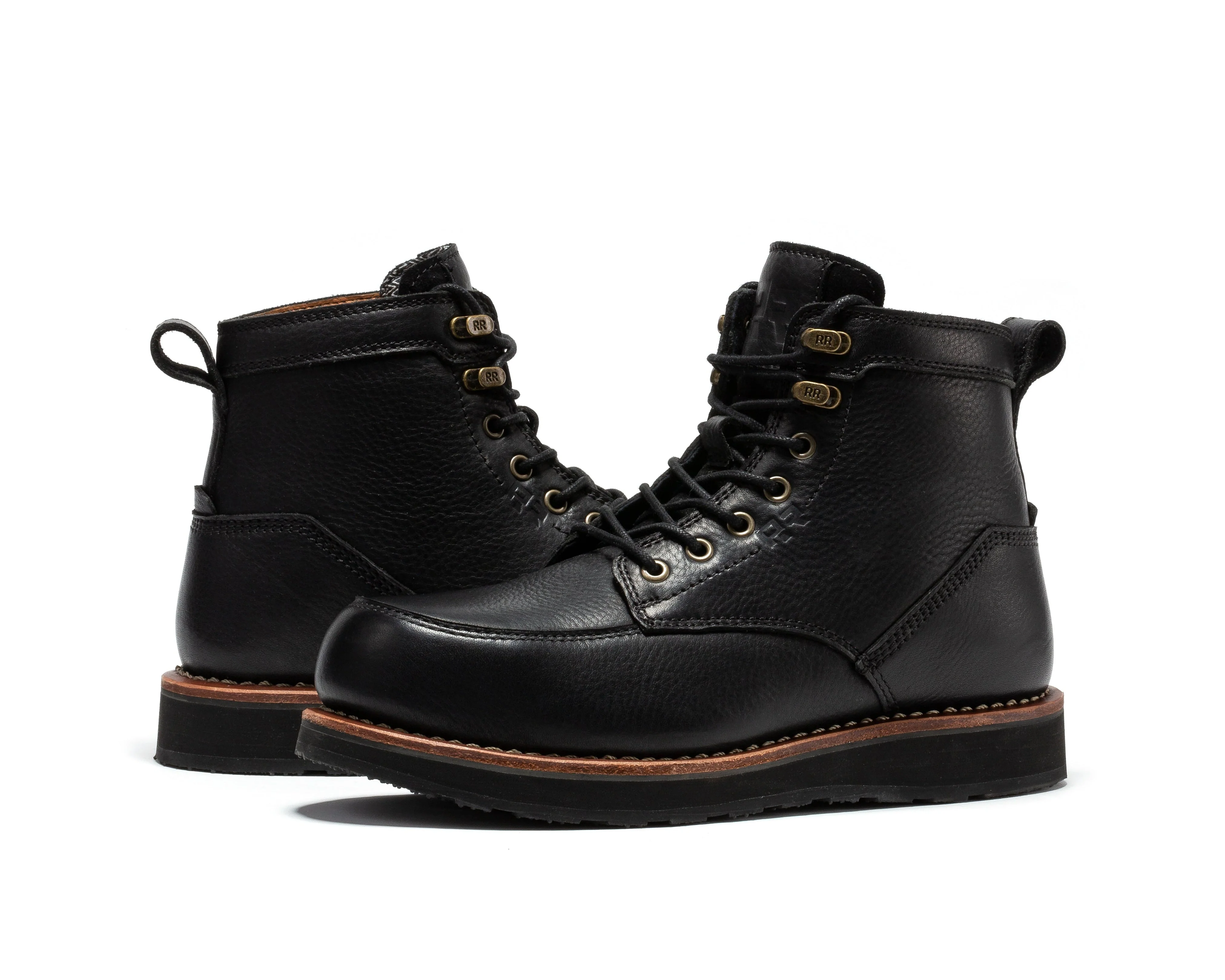 Edgewood Men's 6 Inch Black Steel Toe Wedge Work Boots SAP610BK - Image 10