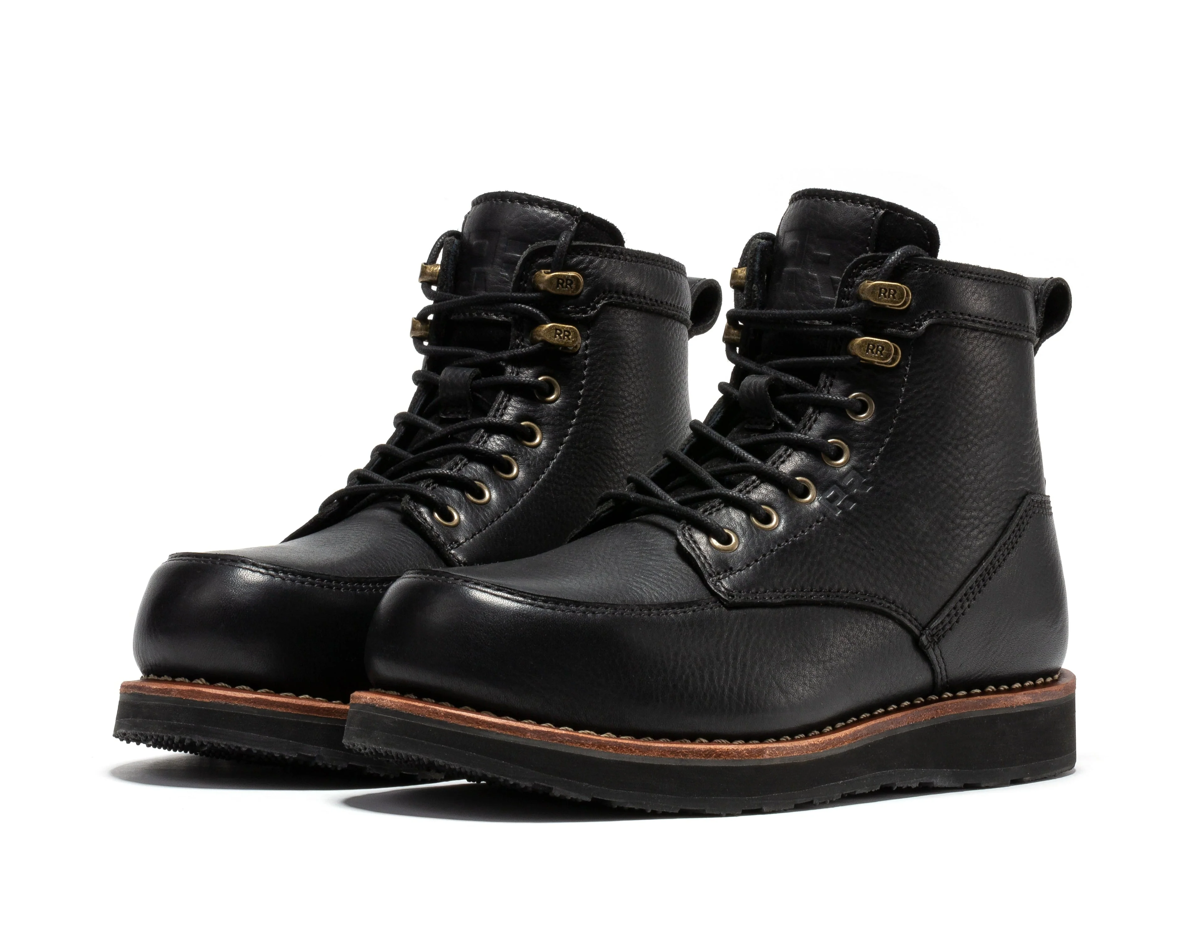 Edgewood Men's 6 Inch Black Steel Toe Wedge Work Boots SAP610BK - Image 7