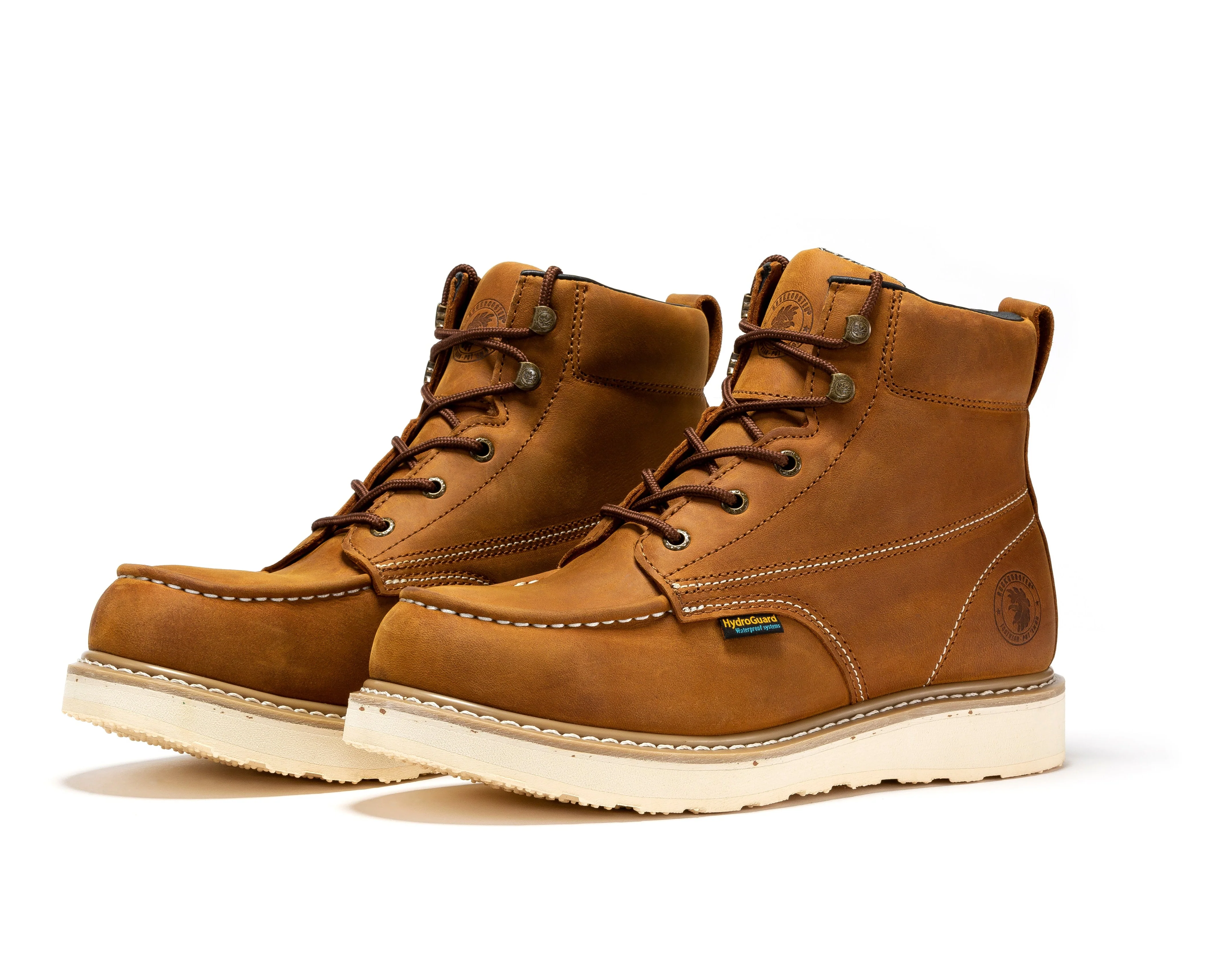 Edgewood Men's 6 inch Brown Steel Toe Waterproof Wedge Work Boots SAP858 - Image 10
