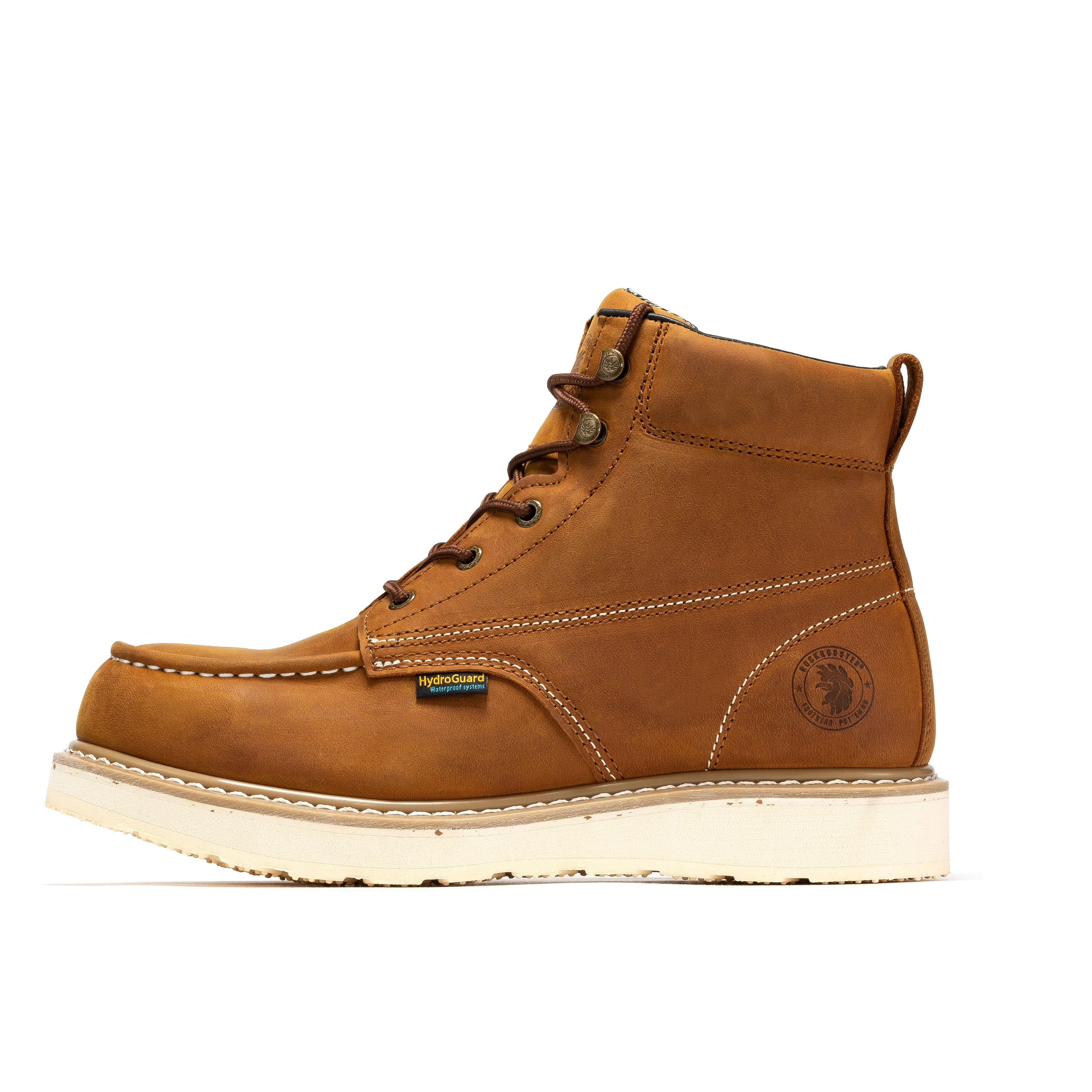 Edgewood Men's 6 inch Brown Steel Toe Waterproof Wedge Work Boots SAP858 - Image 3