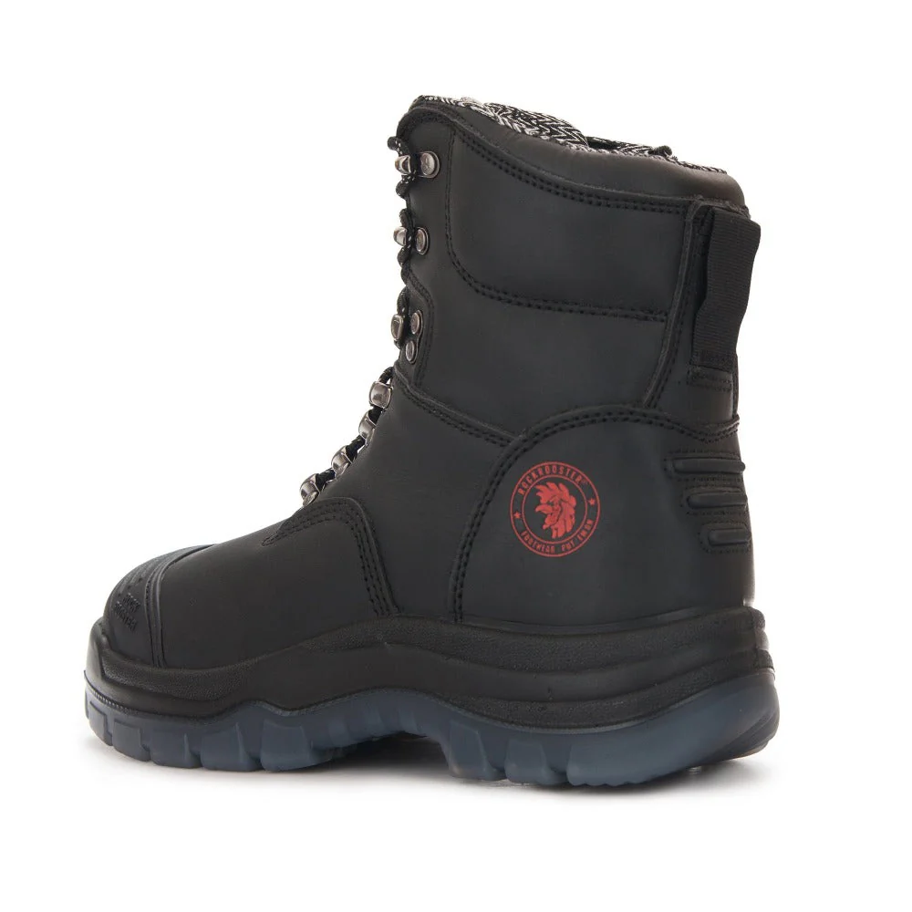 Kensington Black 7 inch Zip-sided Steel Toe Leather Work Boots AK245Z - Image 4