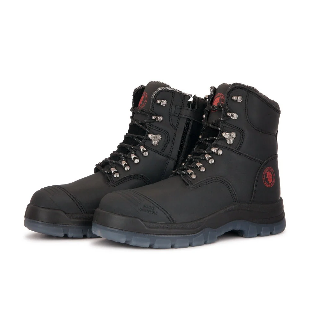 Kensington Black 7 inch Zip-sided Steel Toe Leather Work Boots AK245Z - Image 6