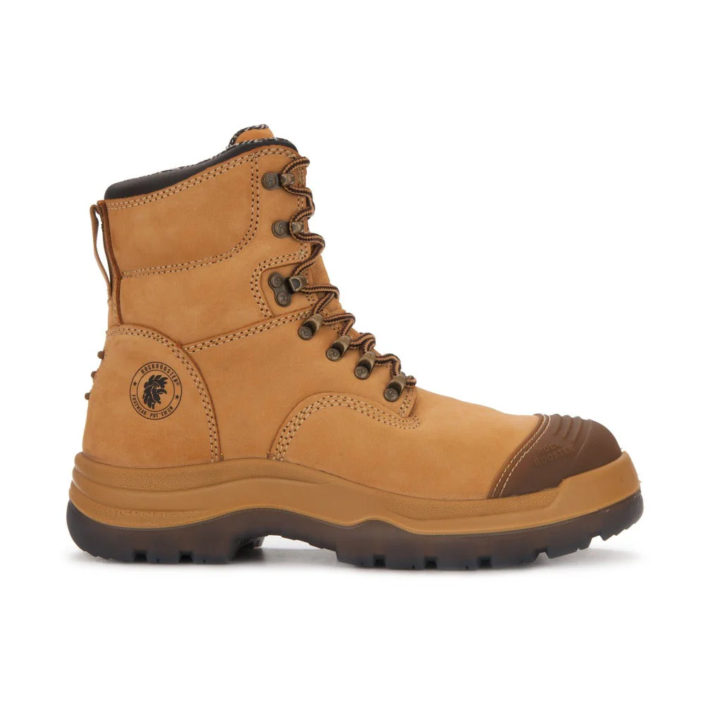 Kimberly Tan 7 inch Zip-sided Steel Toe Leather Work Boots AK232Z - Image 3
