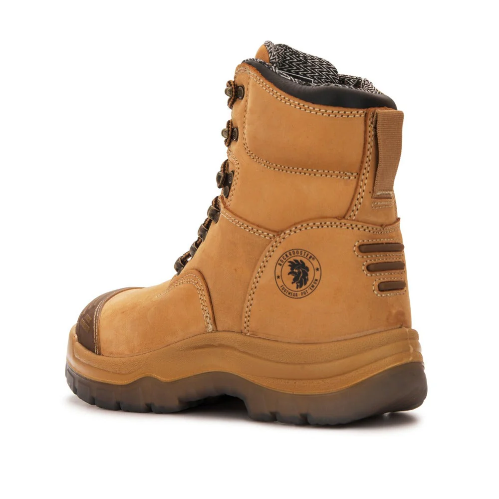 Kimberly Tan 7 inch Zip-sided Steel Toe Leather Work Boots AK232Z - Image 4