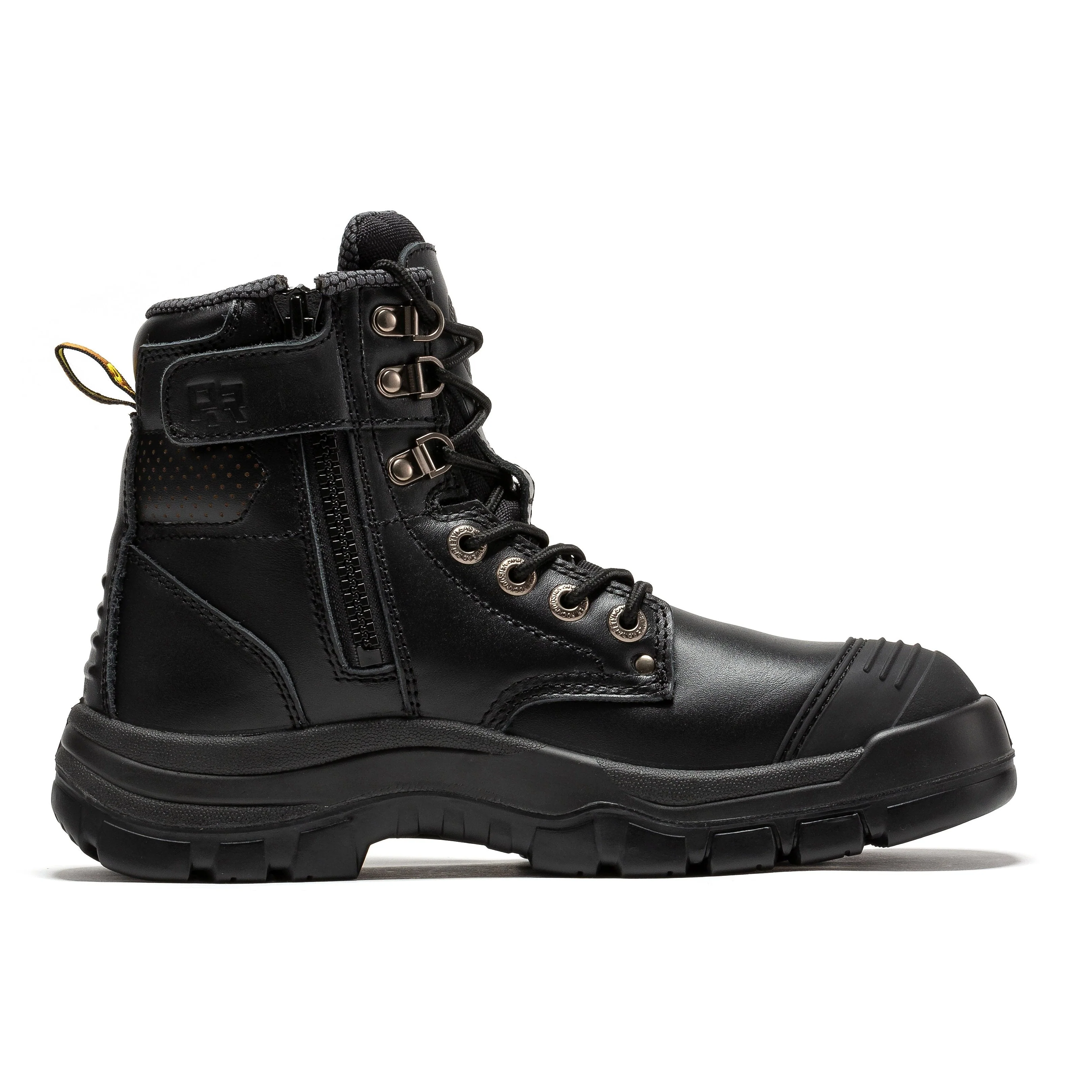 Madison Tan 6 inch Zip-sided Steel Toe Leather Work Boots AK052 - Image 12